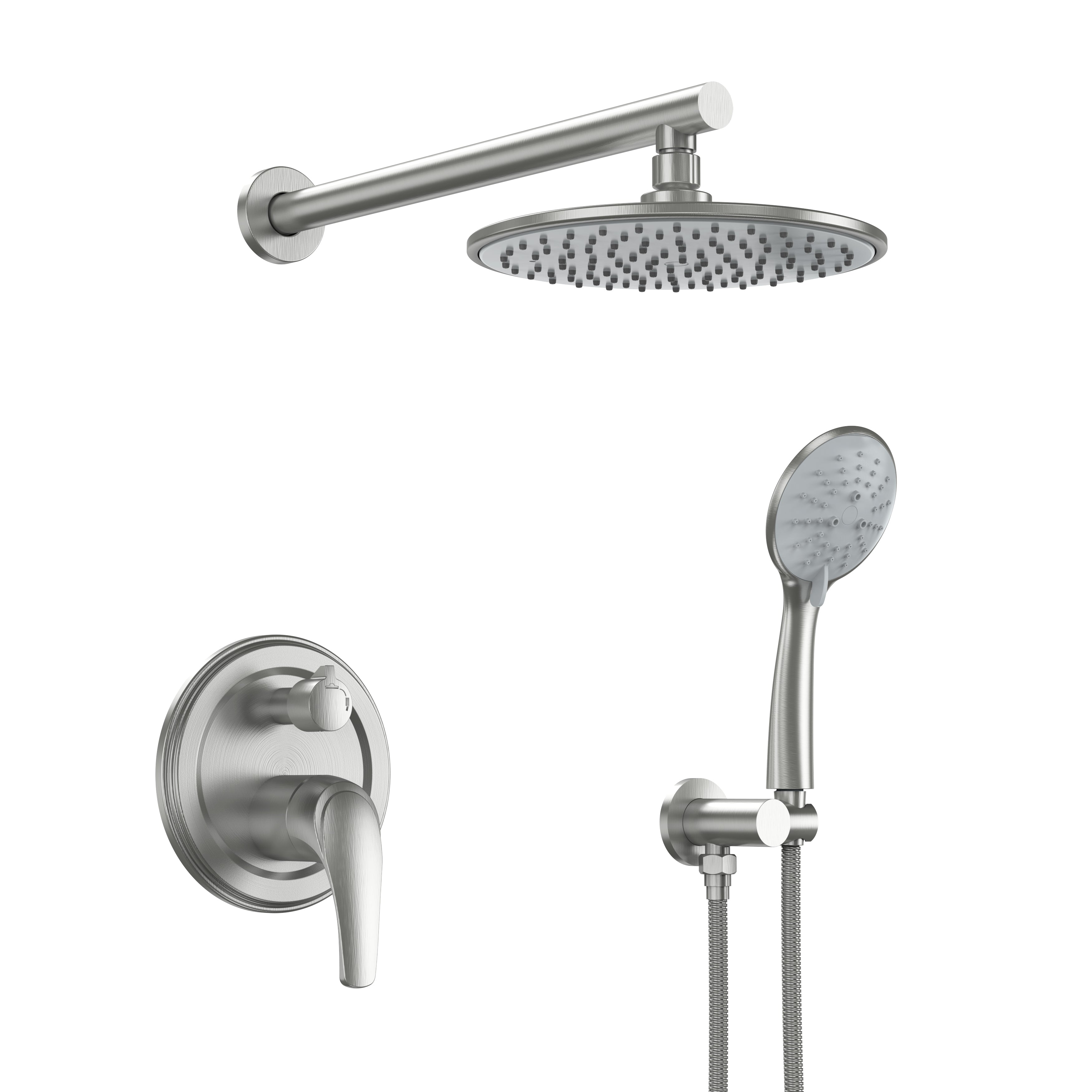 9inch/ 10inch/ 12inch 2-Spray Patterns with 1.8 GPM Wall Mount Dual Shower Heads with Hand Shower
