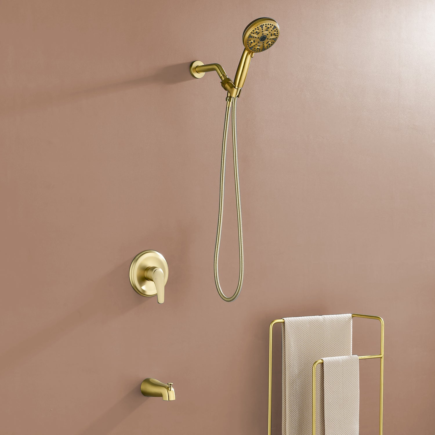 10-Setting Handheld Showerhead and Bathtub Faucet Set