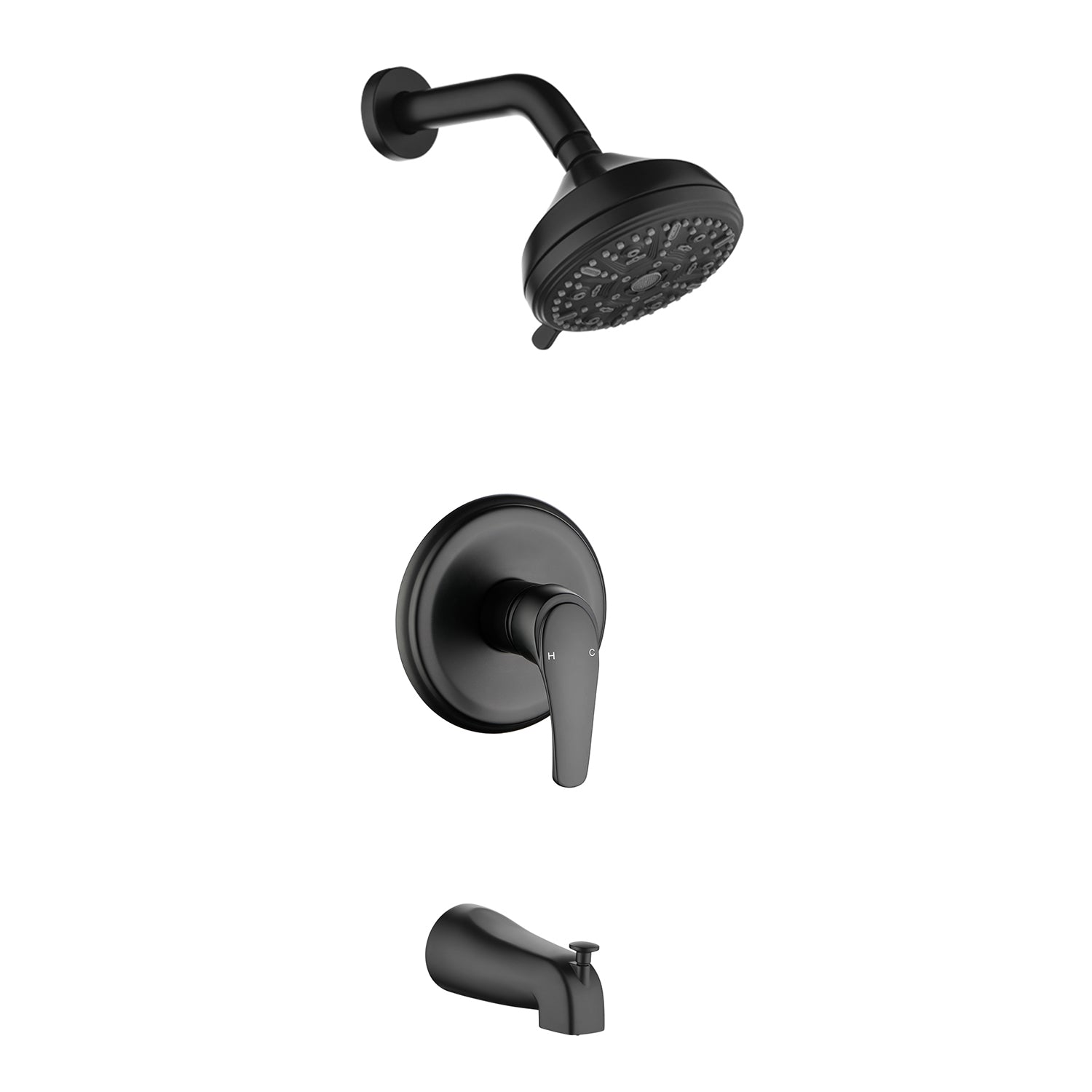 10 Spray Modes Wall Mount Rain Showerhead and Bathtub Faucet Set
