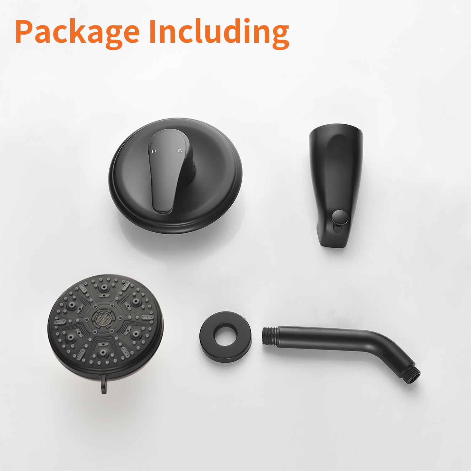 10 Spray Modes Wall Mount Rain Showerhead and Bathtub Faucet Set