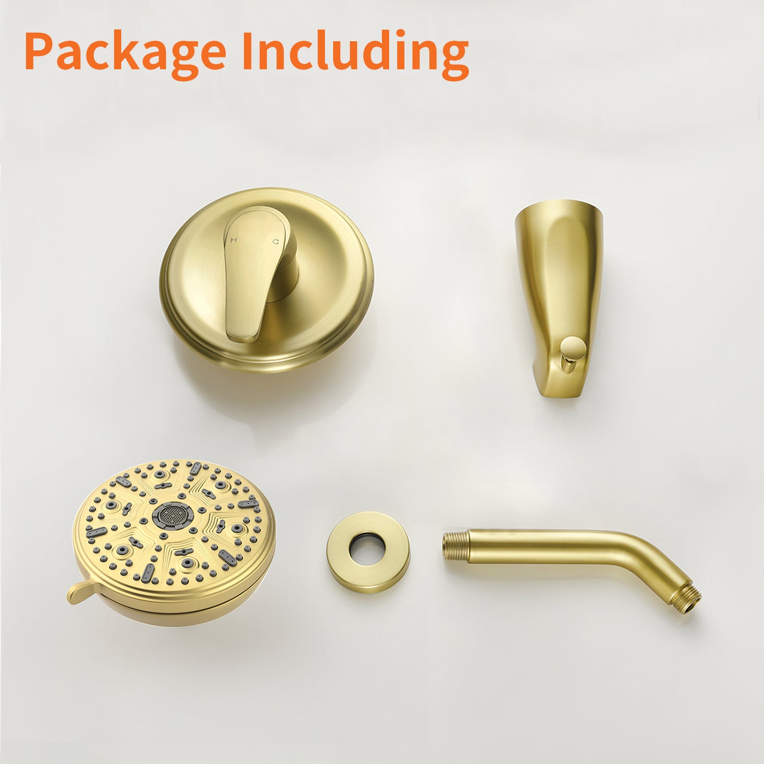 10 Spray Modes Wall Mount Rain Showerhead and Bathtub Faucet Set