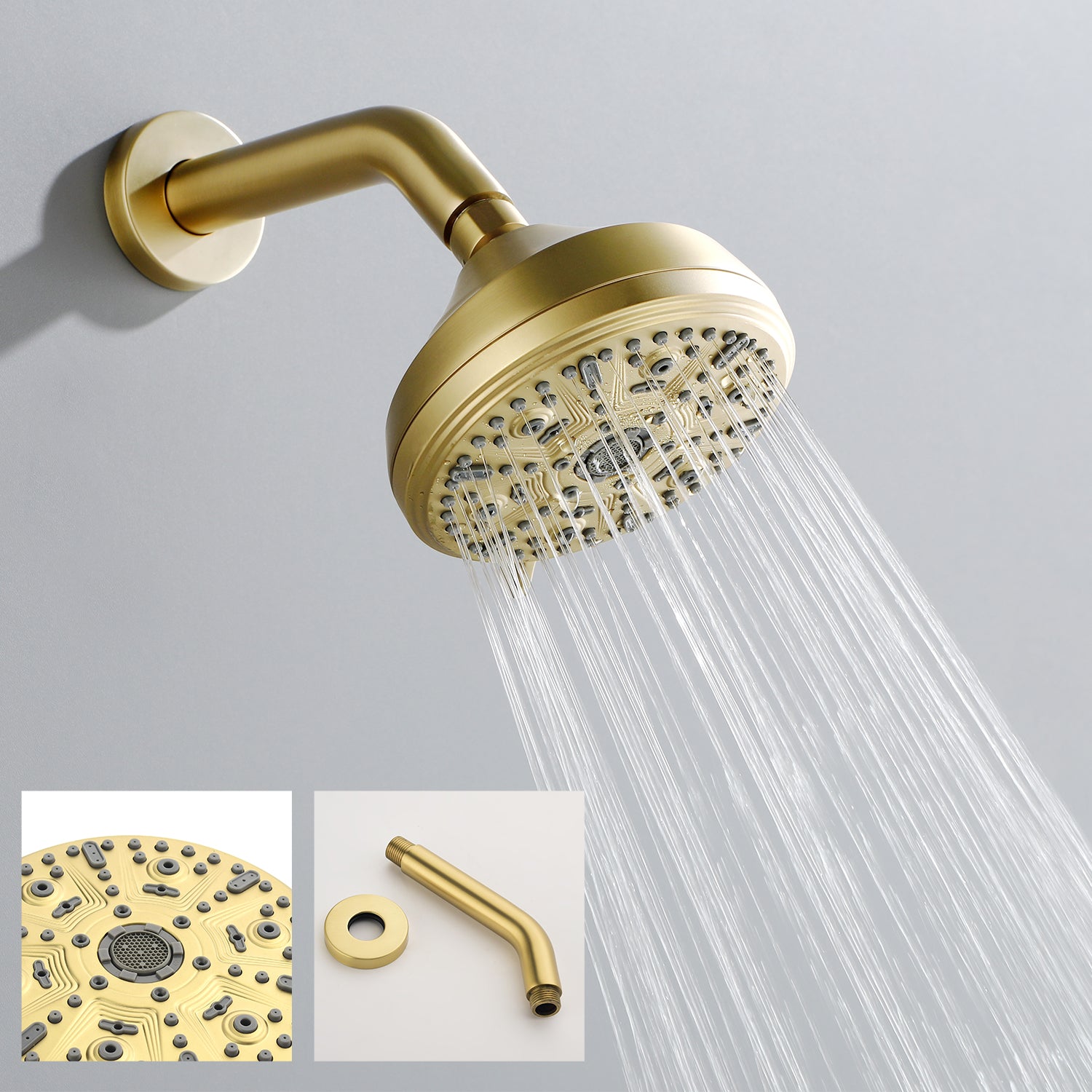 10 Spray Modes Wall Mount Rain Showerhead and Bathtub Faucet Set