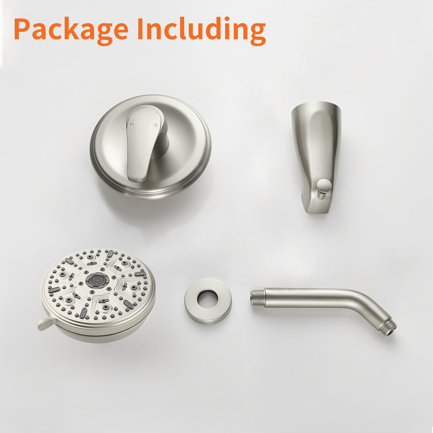 10 Spray Modes Wall Mount Rain Showerhead and Bathtub Faucet Set