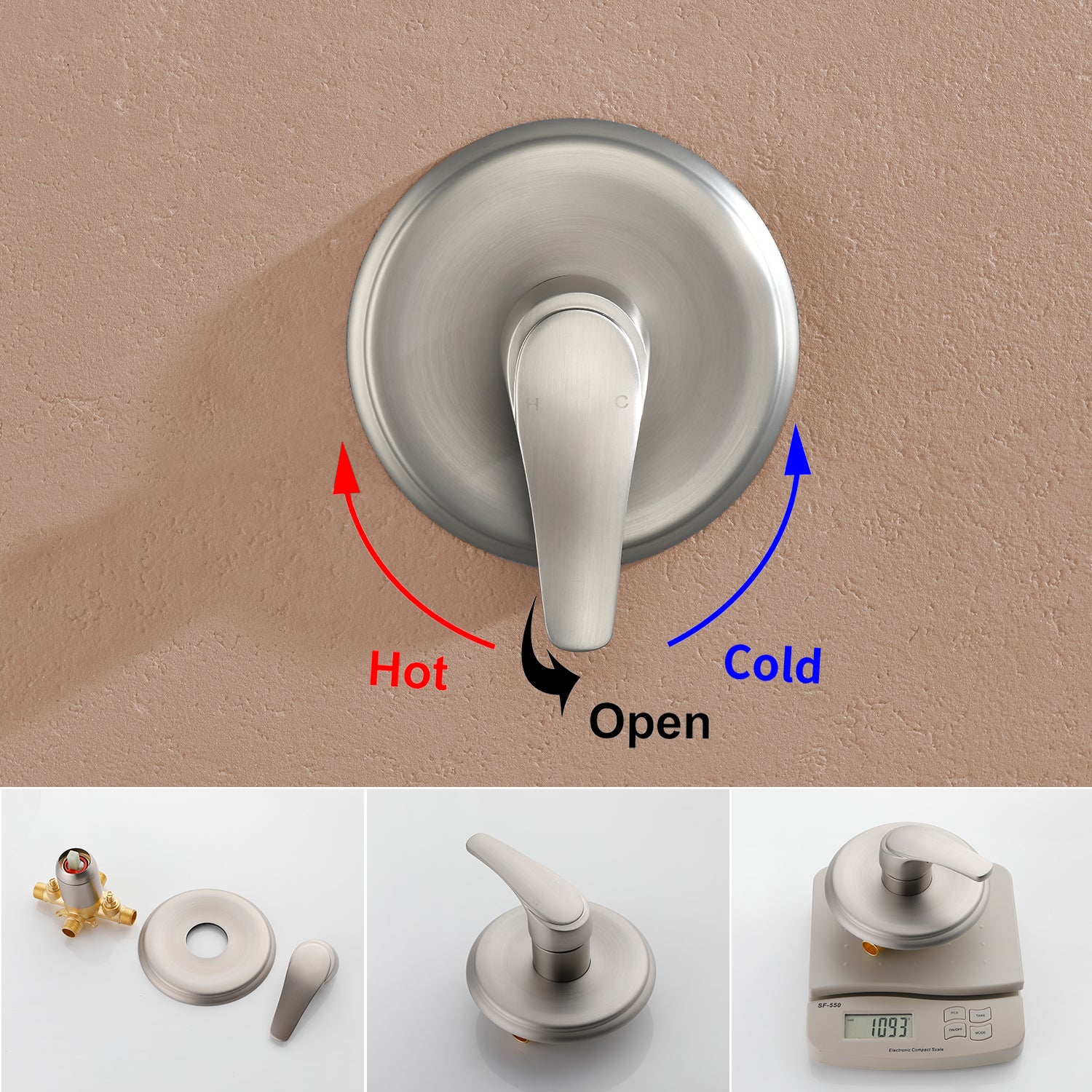 10 Spray Modes Wall Mount Rain Showerhead and Bathtub Faucet Set