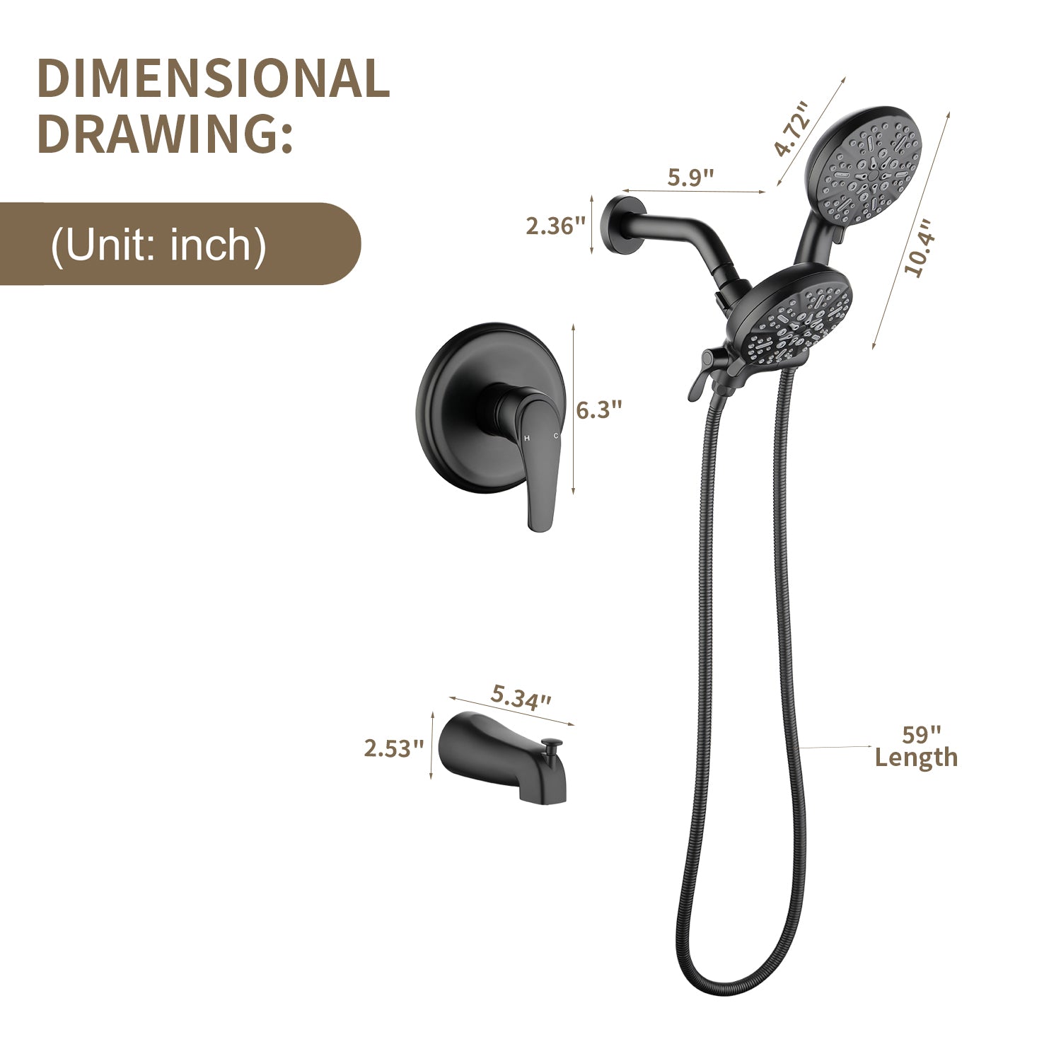 Pressure Balanced Tub and Shower Faucet with Rough-in Valve