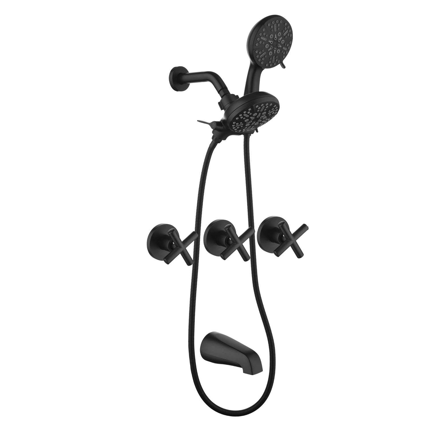 Dual Head Wall Mount Shower System with 7 Spray Functions Shower Faucet