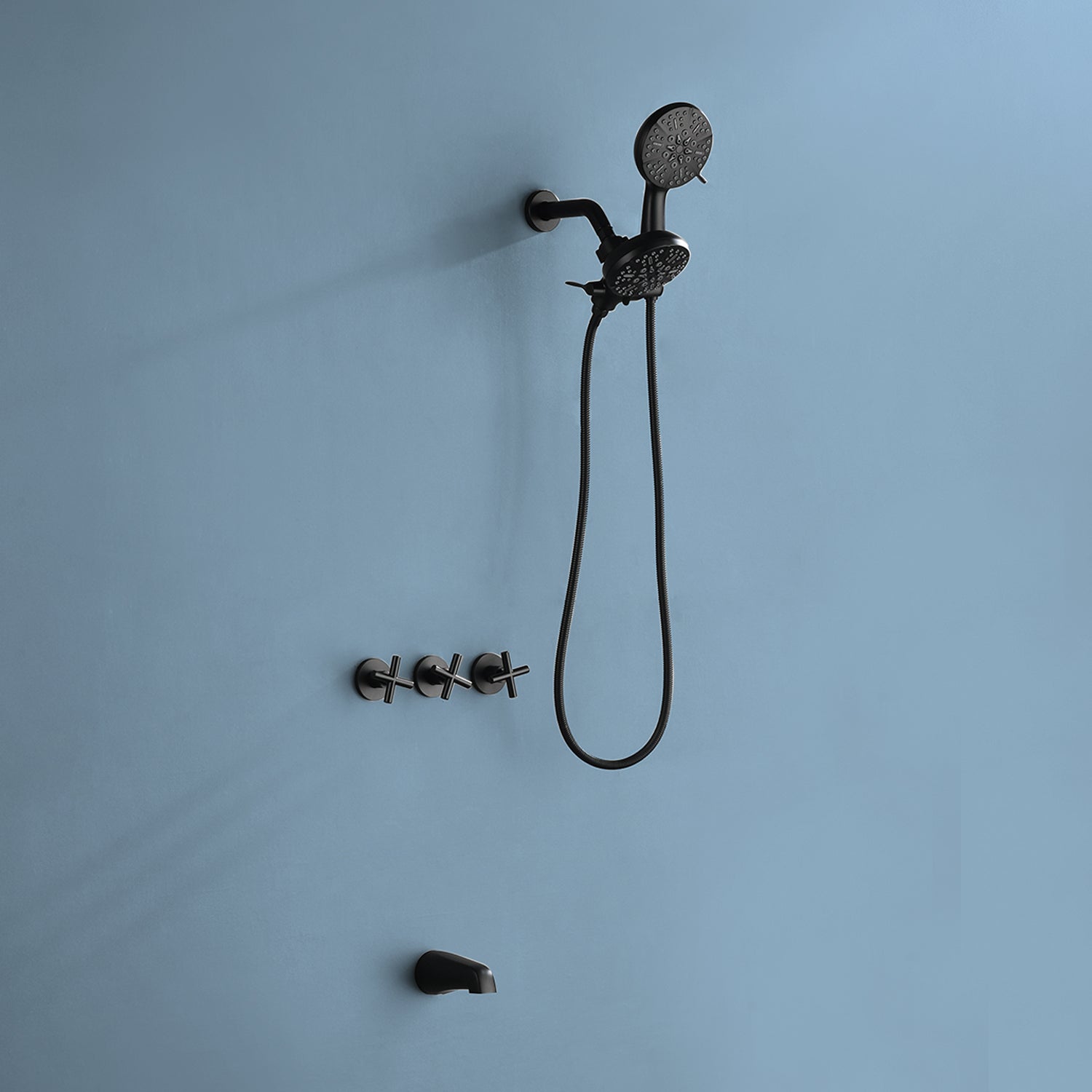 Dual Head Wall Mount Shower System with 7 Spray Functions Shower Faucet