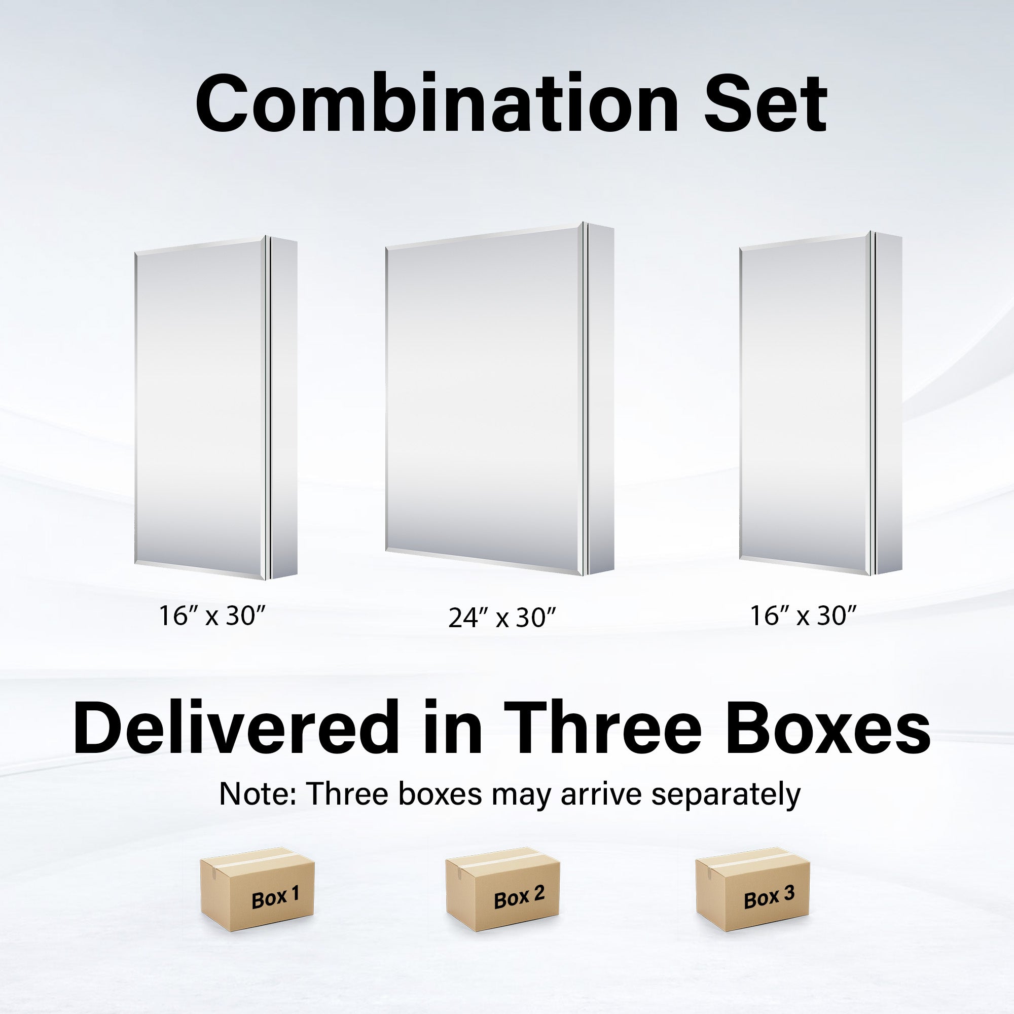 56 in.×30 in.H Aluminum Copper-Free Mirror Medicine Cabinet with Beveled Mirror Door, Soft-Close Blum® Hinges, 9 Adjustable Shelves