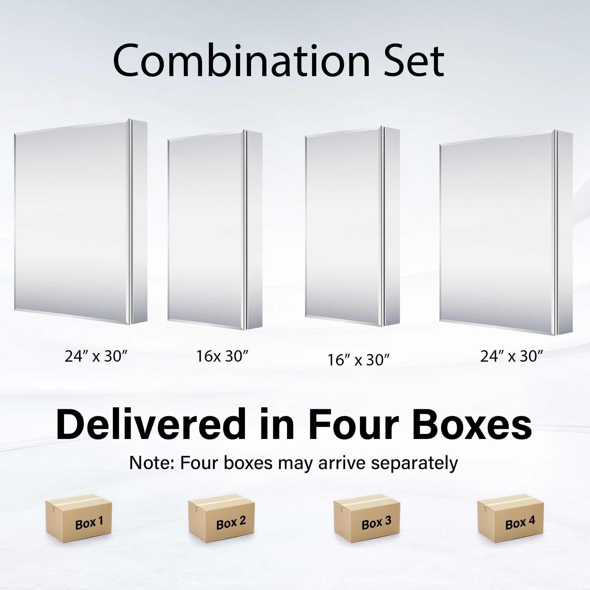 80 in.×30 in.H Copper-Free Mirror Medicine Cabinet with Beveled Mirror Door, Soft-Close Blum® Hinges, 12 Adjustable Shelves