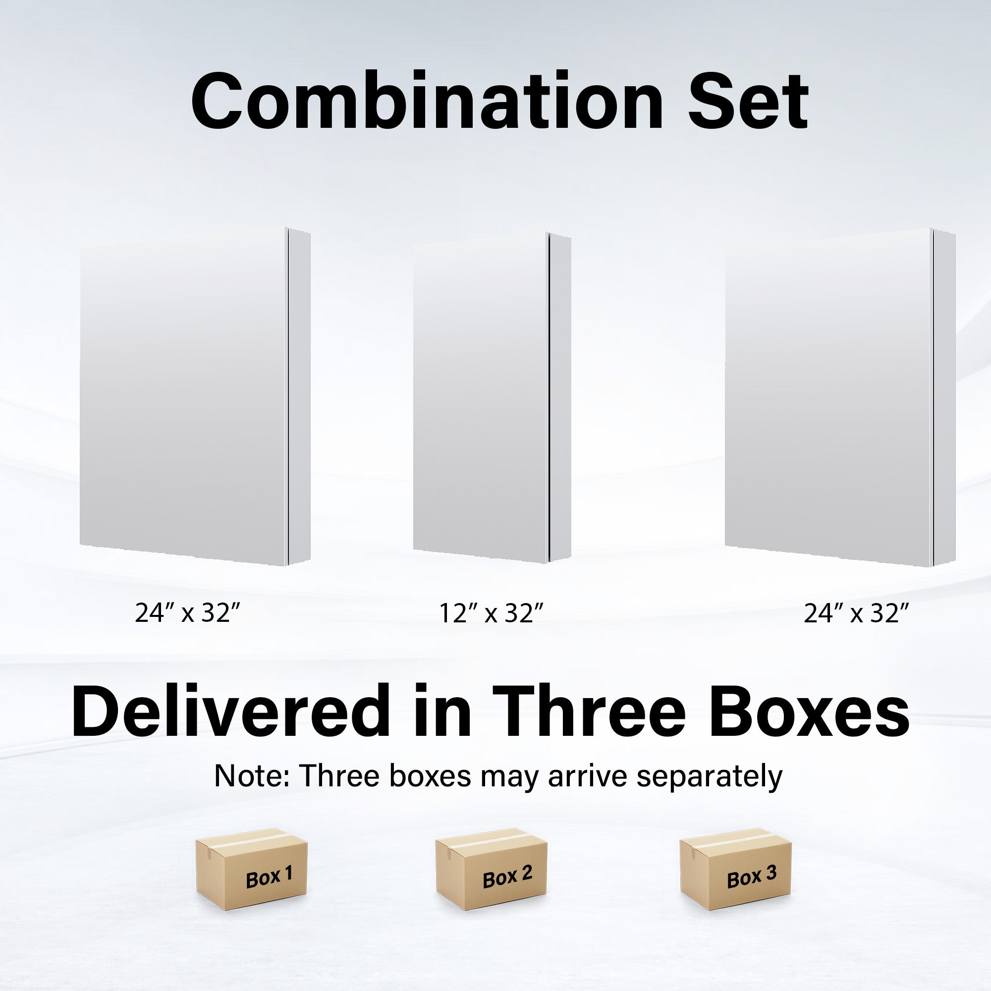 60 in.×32 in.H Copper-Free Mirror Medicine Cabinet with Soft-Close Blum® Hinges and 3 Doors