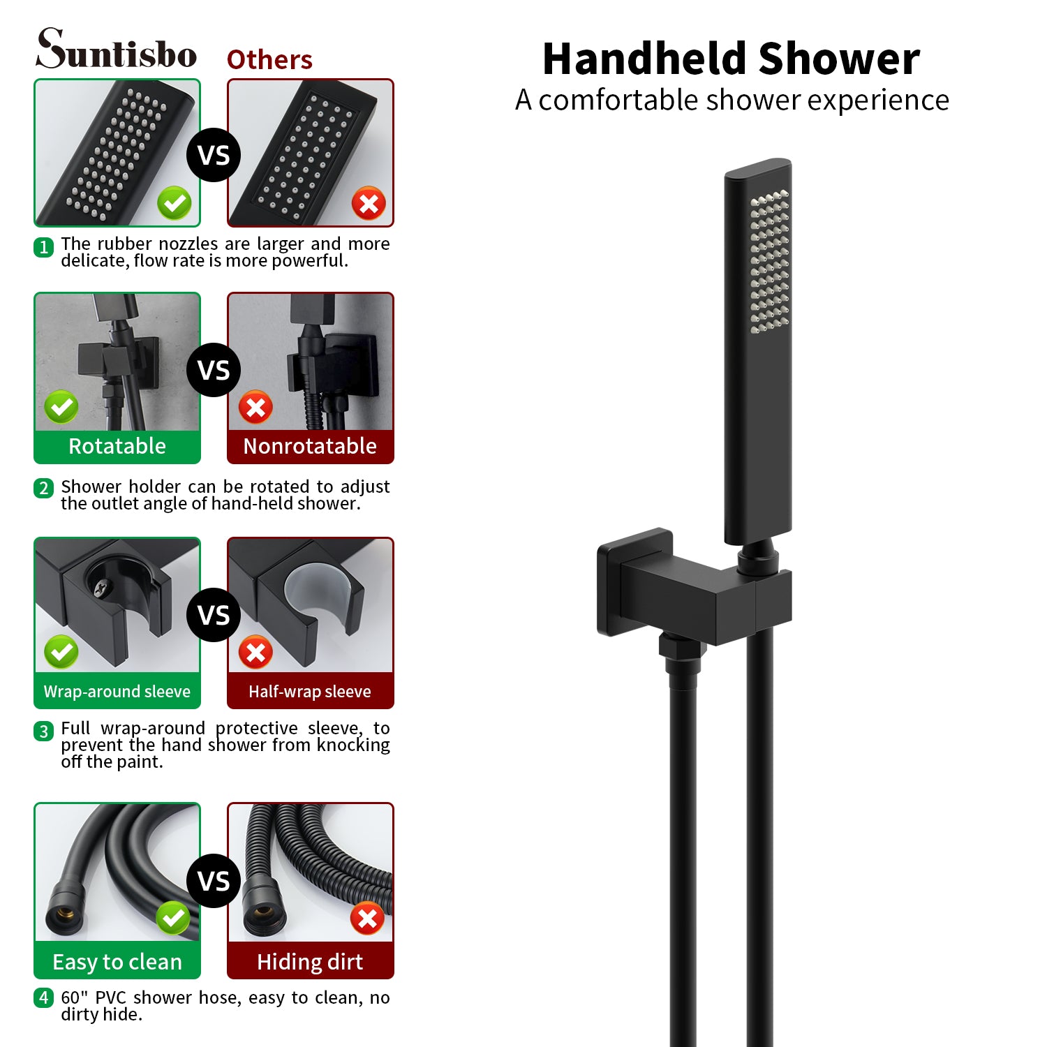 Matte Black Waterfall Bathtub Shower Set with Hand Shower Wall-Mounted