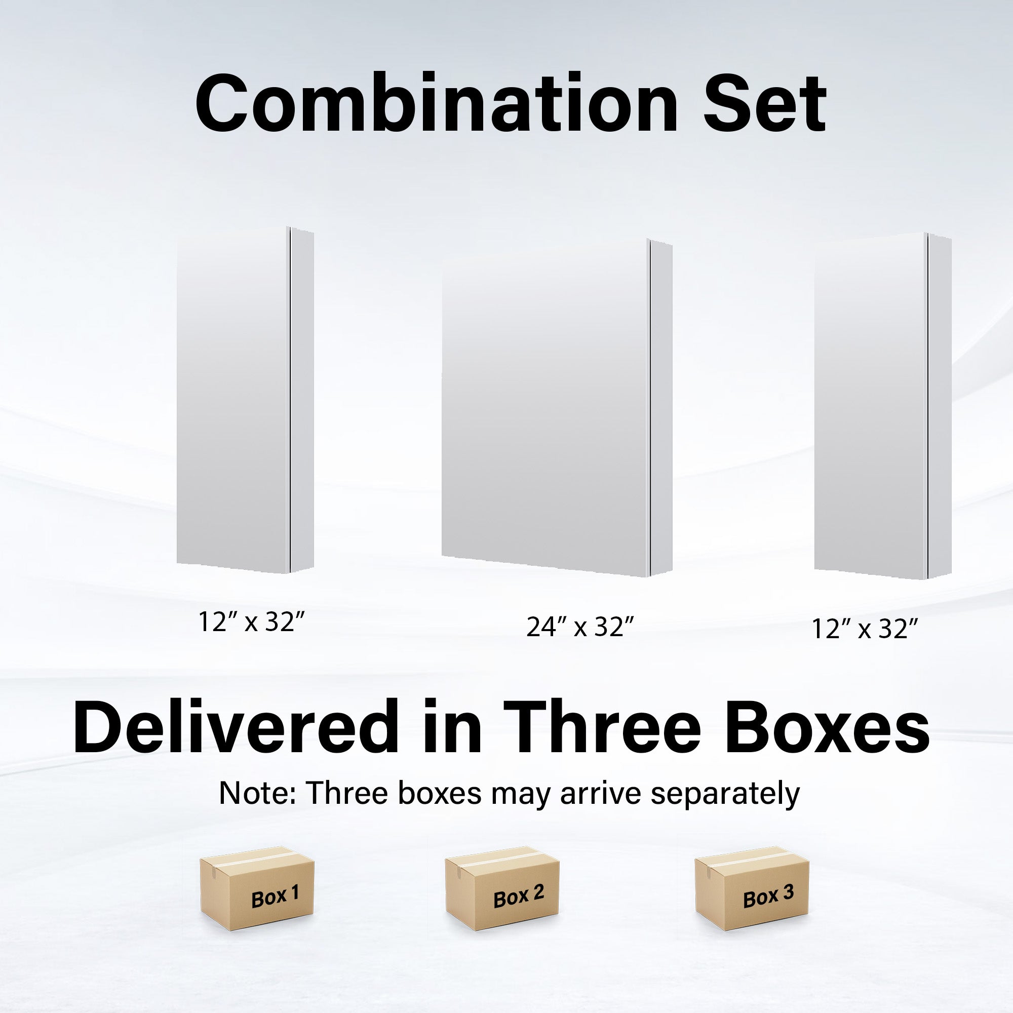 48 in.×32 in.H Copper-Free Mirror Medicine Cabinet with Soft-Close Blum® Hinges and 3 Doors