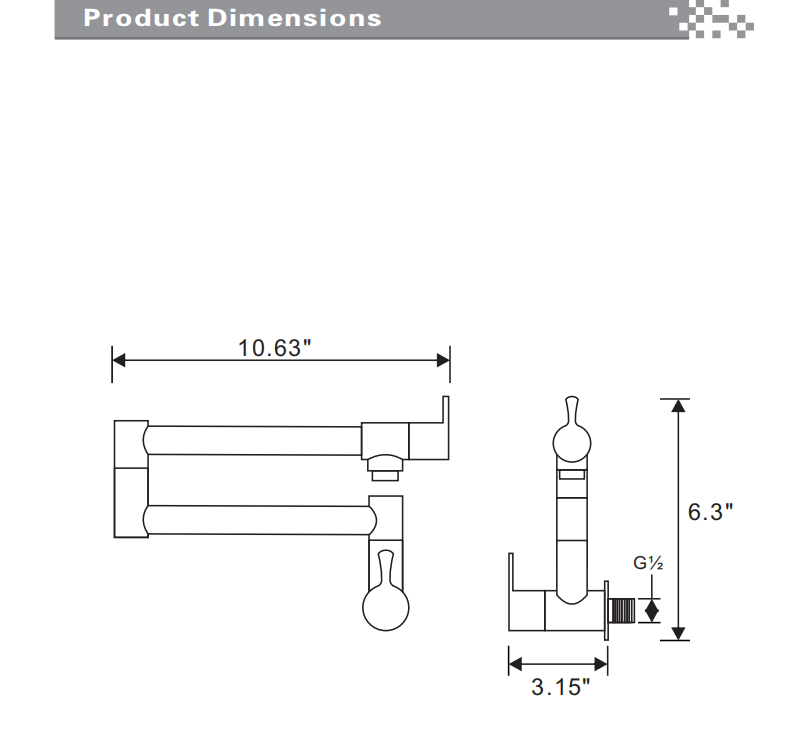 Wall Mount Kitchen Faucet