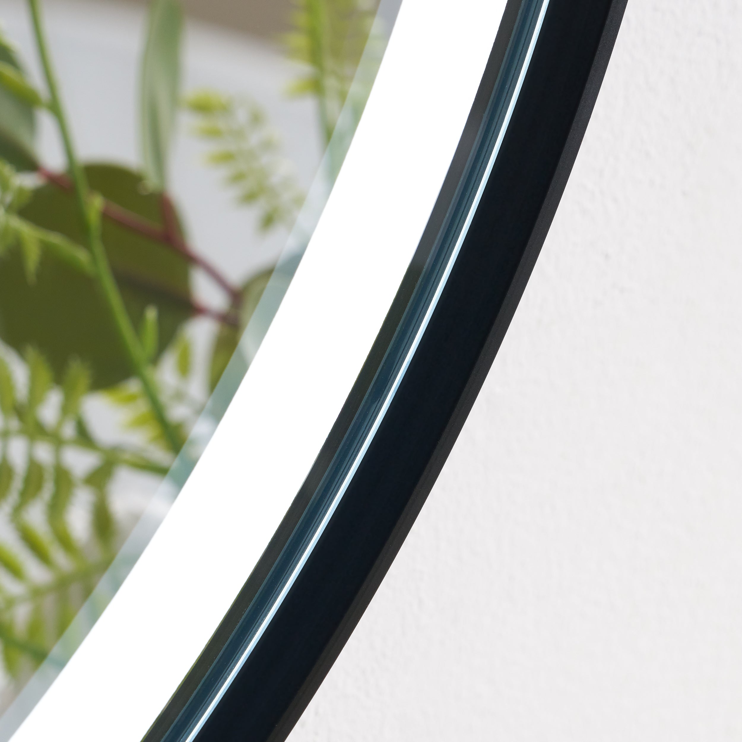 20 in. W x 36 in. H Oval LED Framed Mirror, Anti-Fog, Dimmable in Matte Black