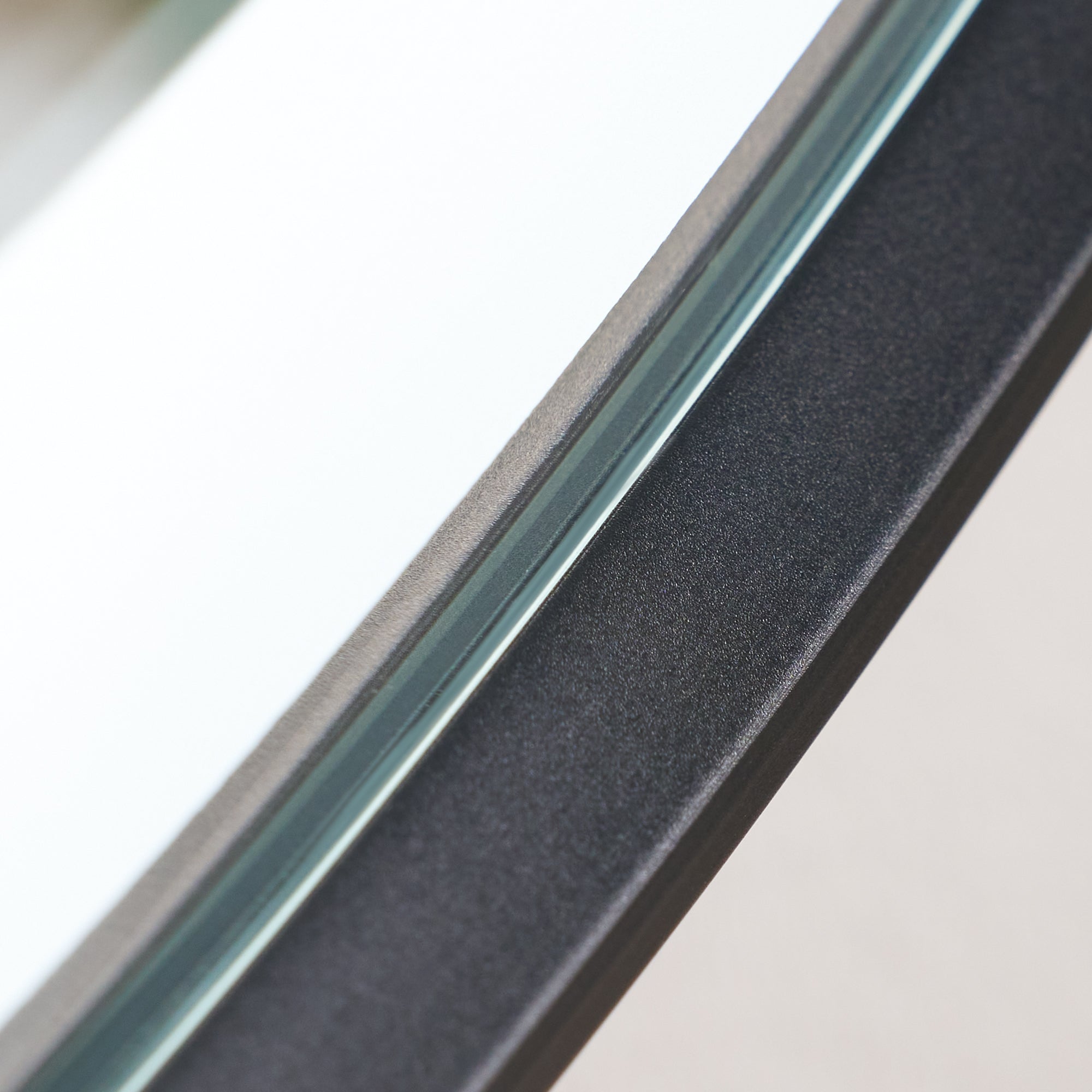 28 in. W x 28 in. H Framed Round LED Light Bathroom Vanity Mirror in Matte Black