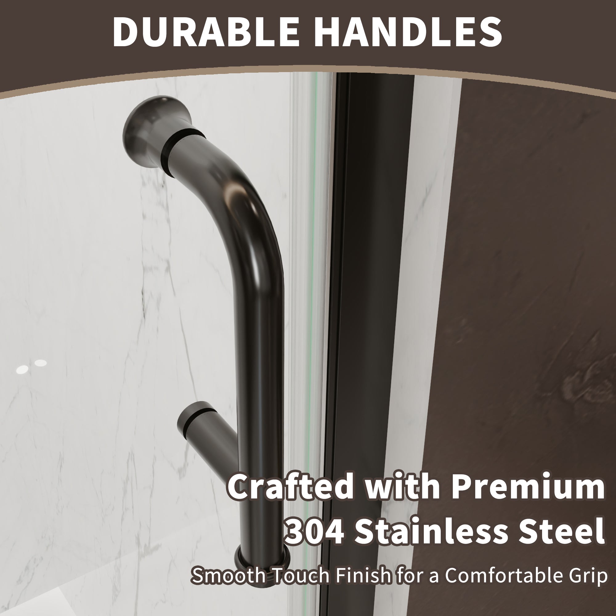 36-38 in. W x 72 in. H Modern Semi-Frameless 1/4 in. Tempered Glass Bifold Pivot Shower Door with Reversible Installation, Matte Black