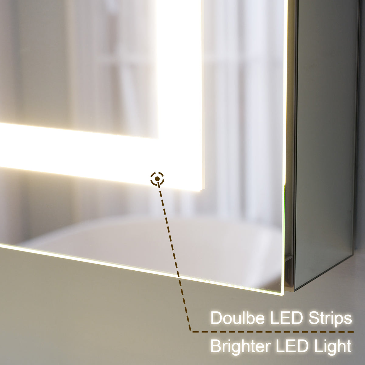 42 in. x 36 in. Aluminum LED Bathroom Medicine Cabinet with Anti-Fog, Dimmable Lighting, Outlet, Surface or Recessed Mount