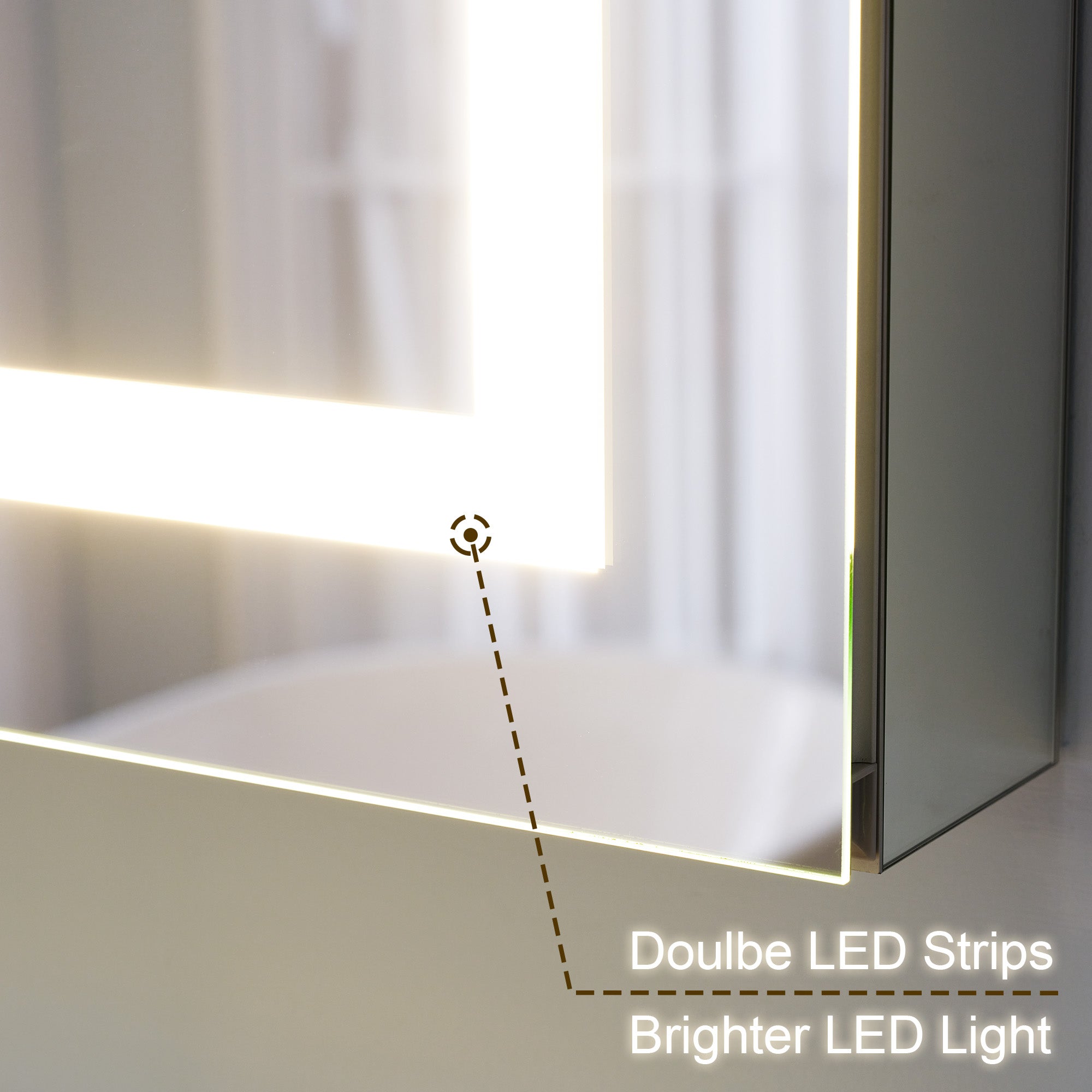54 in. x 36 in. Aluminum LED Bathroom Medicine Cabinet with Anti-Fog, Dimmable Lighting, Outlet, Surface or Recessed Mount