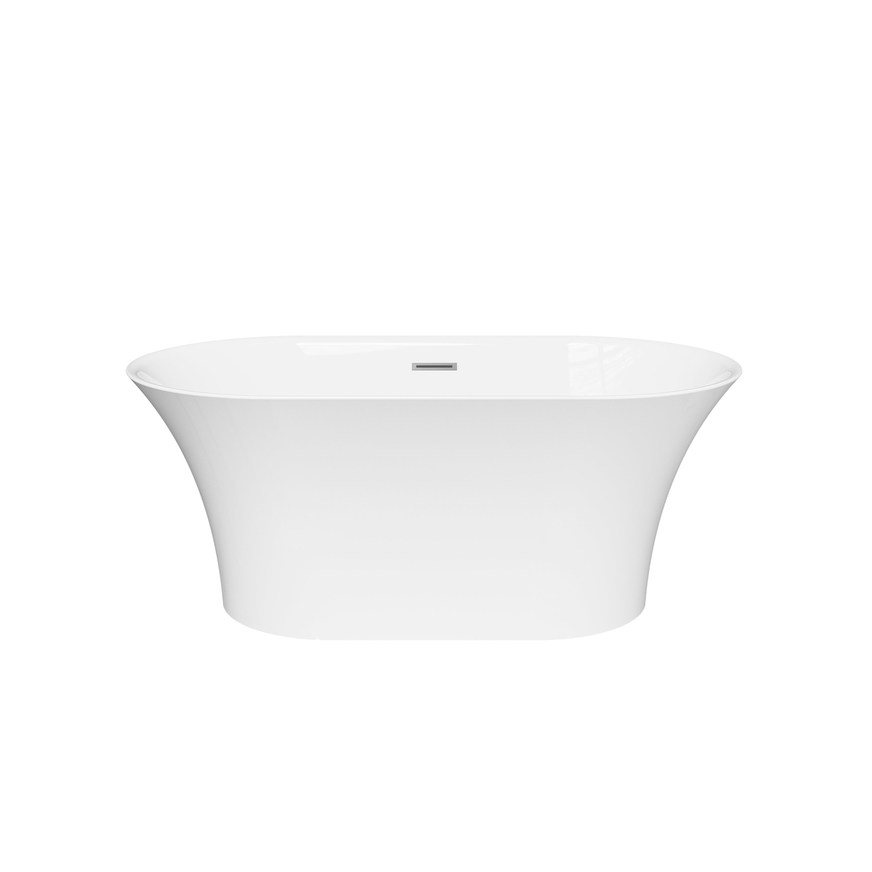 59" Acrylic Freestanding Bathtub Contemporary 66GAL Soaking Tub in Glossy White