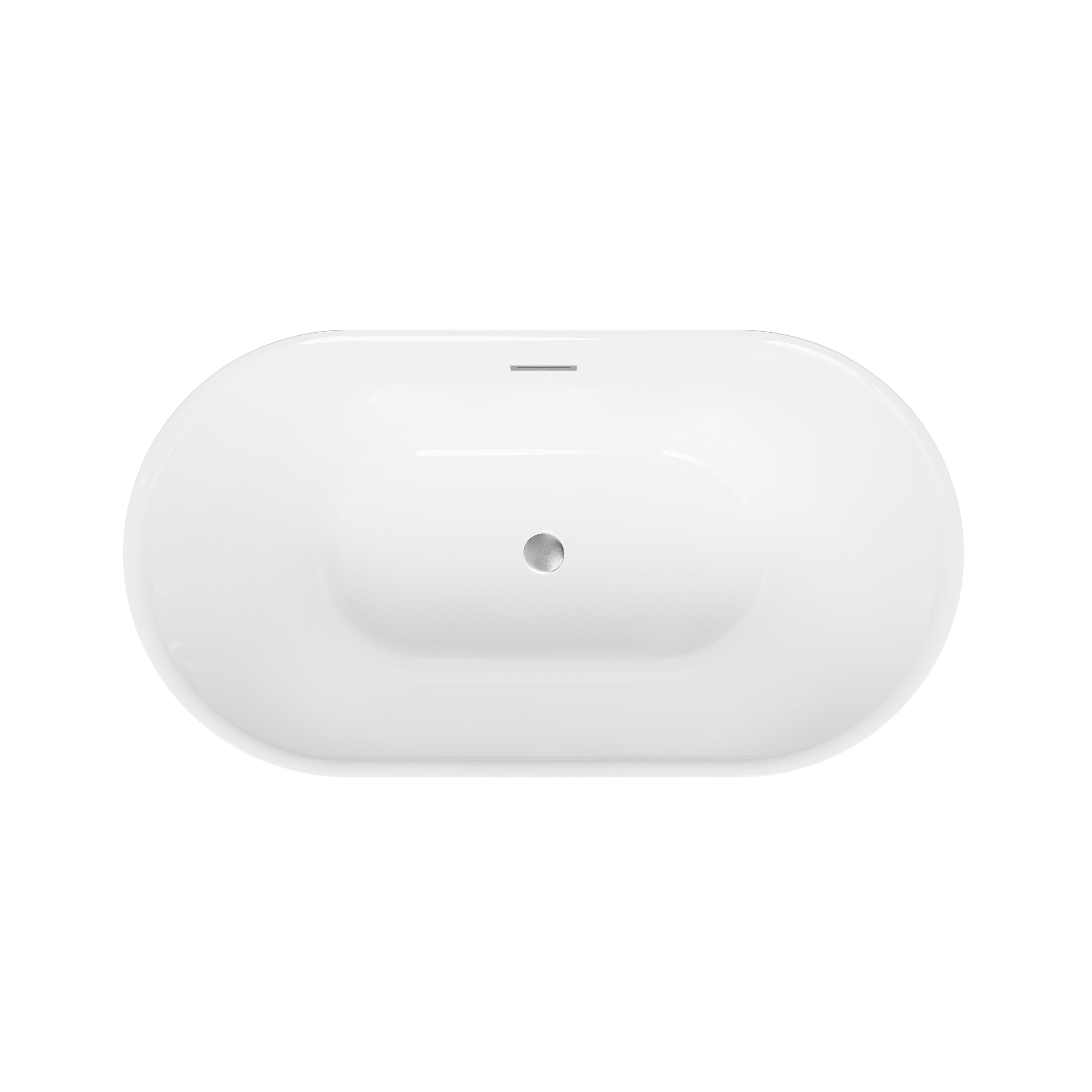 59" Acrylic Freestanding Bathtub Contemporary 66GAL Soaking Tub in Glossy White