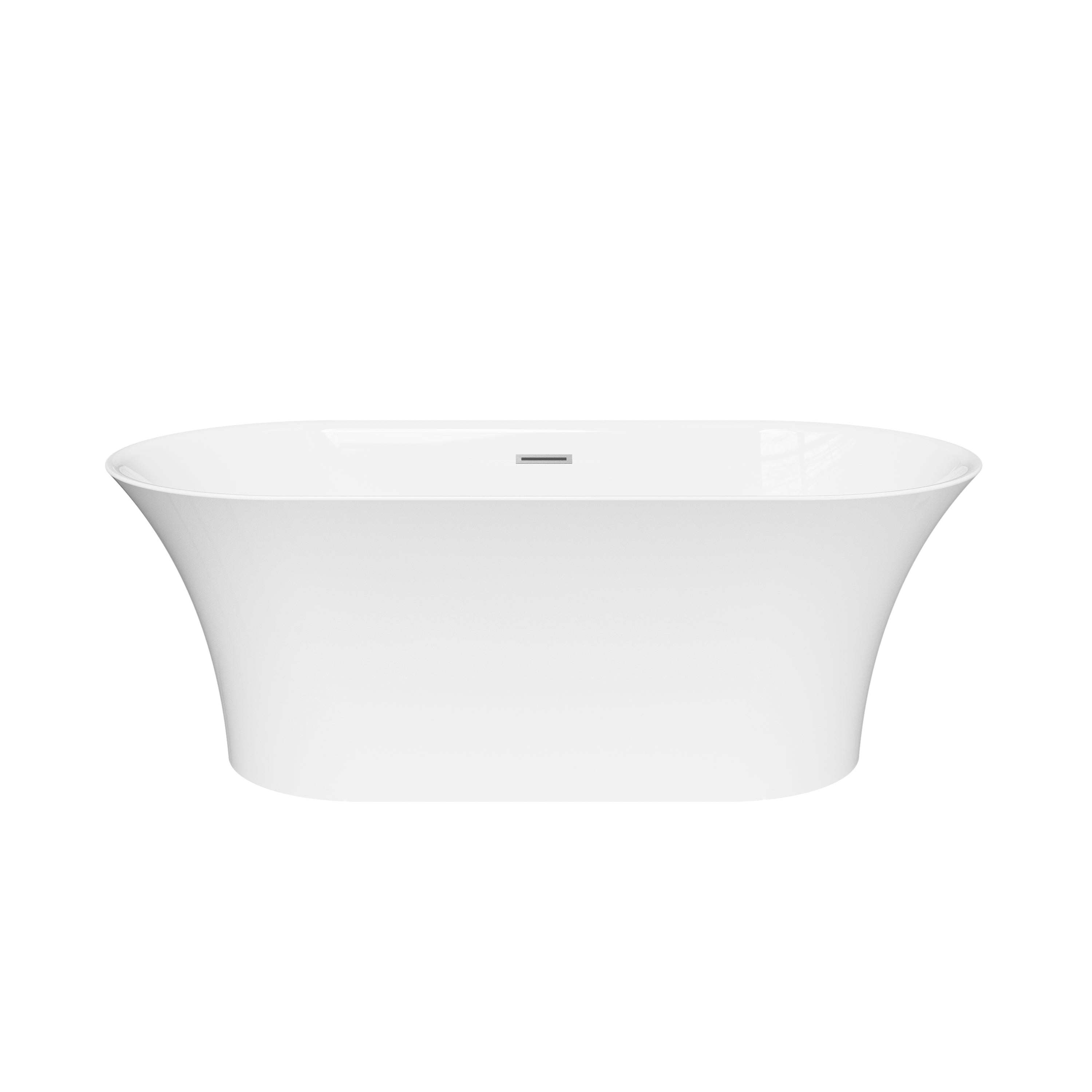 67" Acrylic Freestanding Bathtub Contemporary 71GAL Soaking Tub in Glossy White