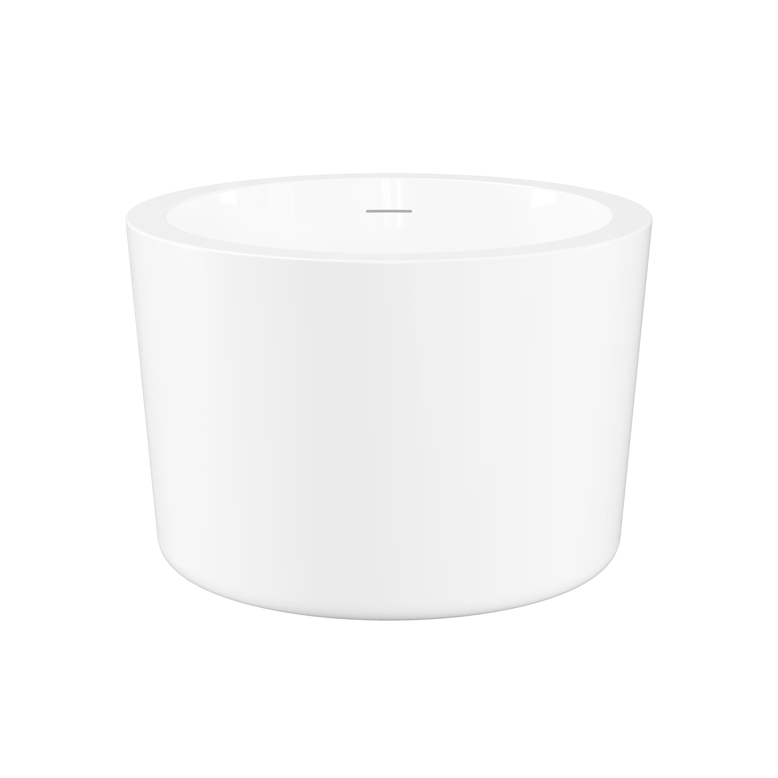 41 in. x 41 in. Acrylic Round Freestanding Soaking Bathtub with Groove Overflow and Pop-up Drainer