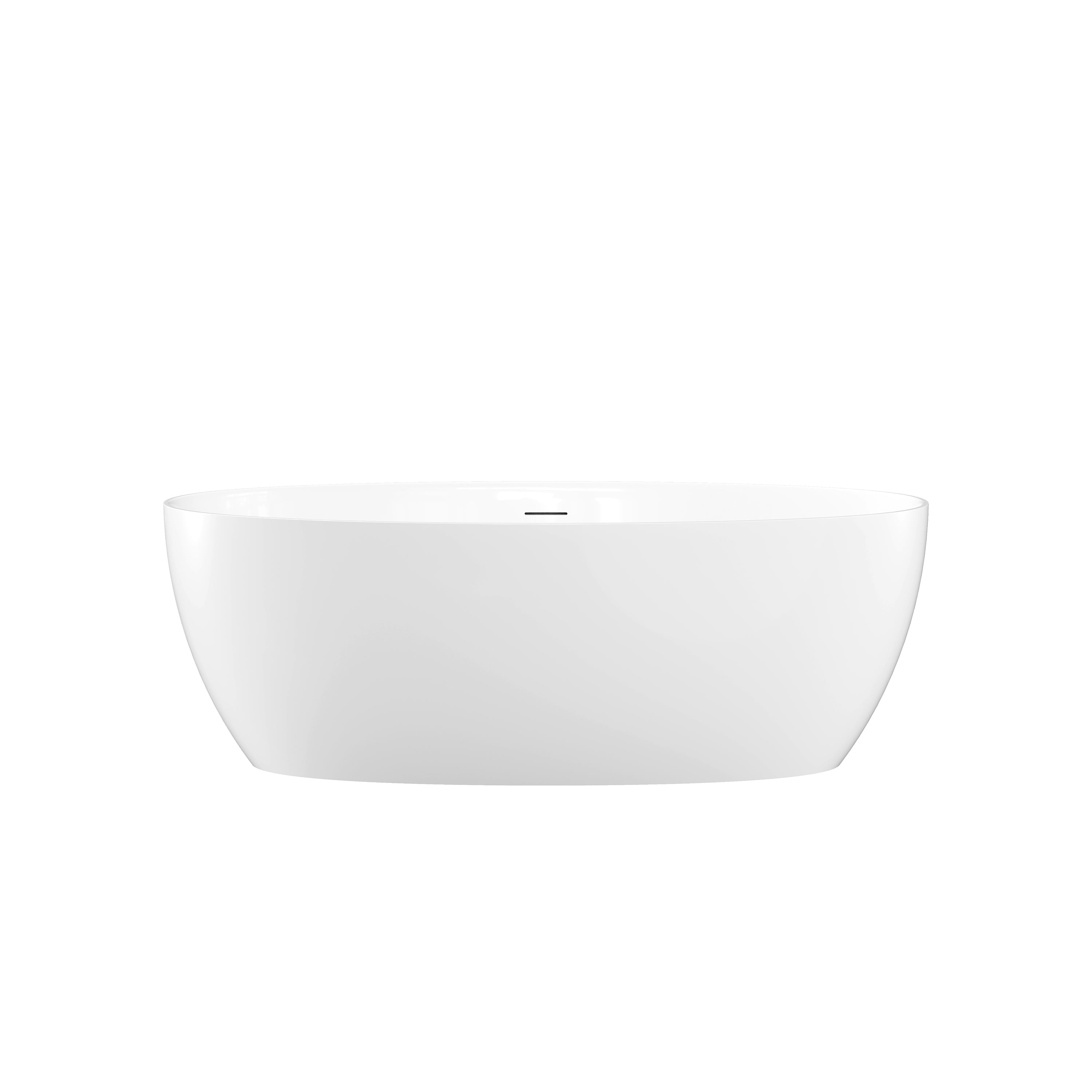 67" Matte White Solid Surface Bathtub with Drain & Integrated Slotted Overflow, 78 Gallons