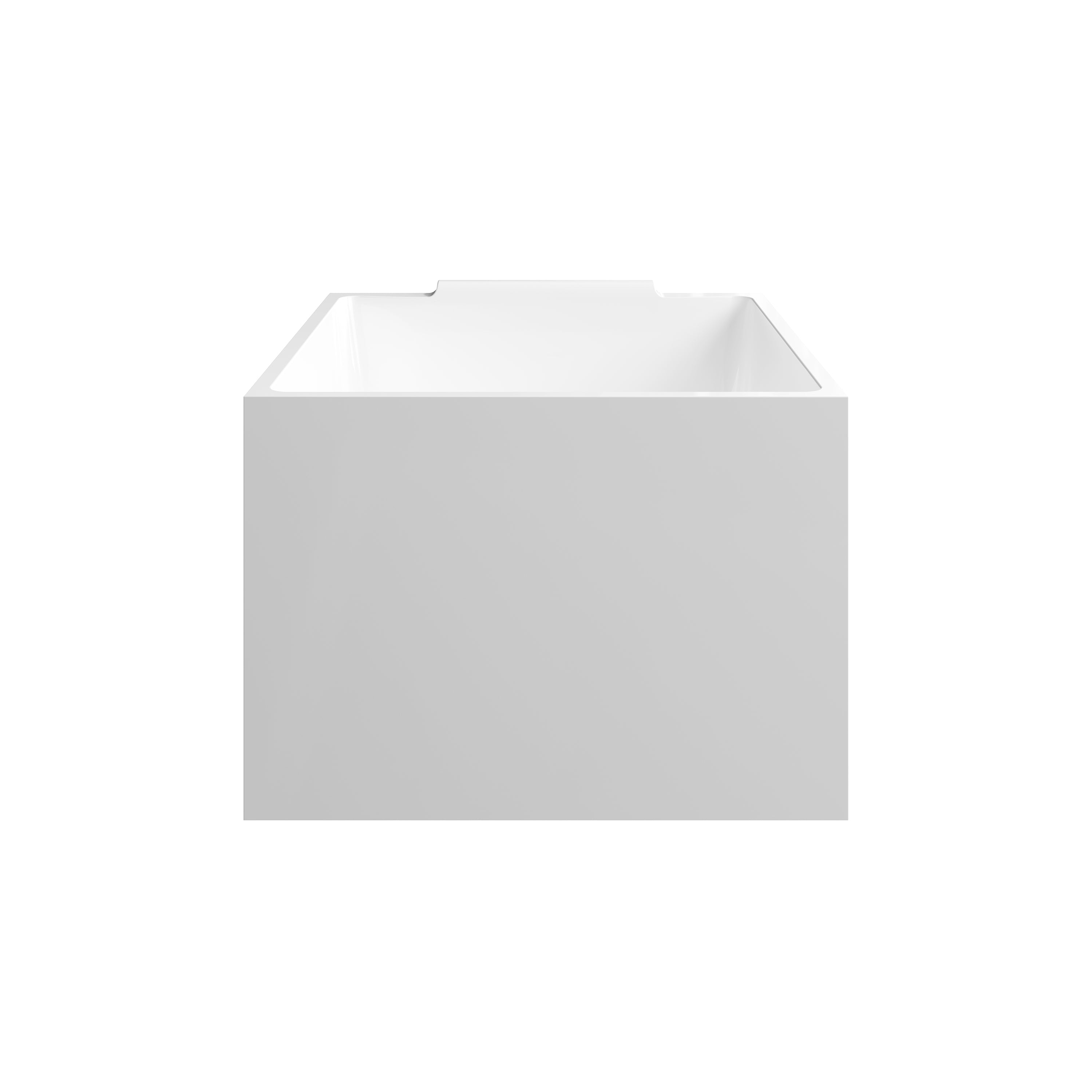 39 in. x 39 in. Acrylic Square Freestanding Soaking Bathtub with Groove Overflow and Pop-up Drainer, White