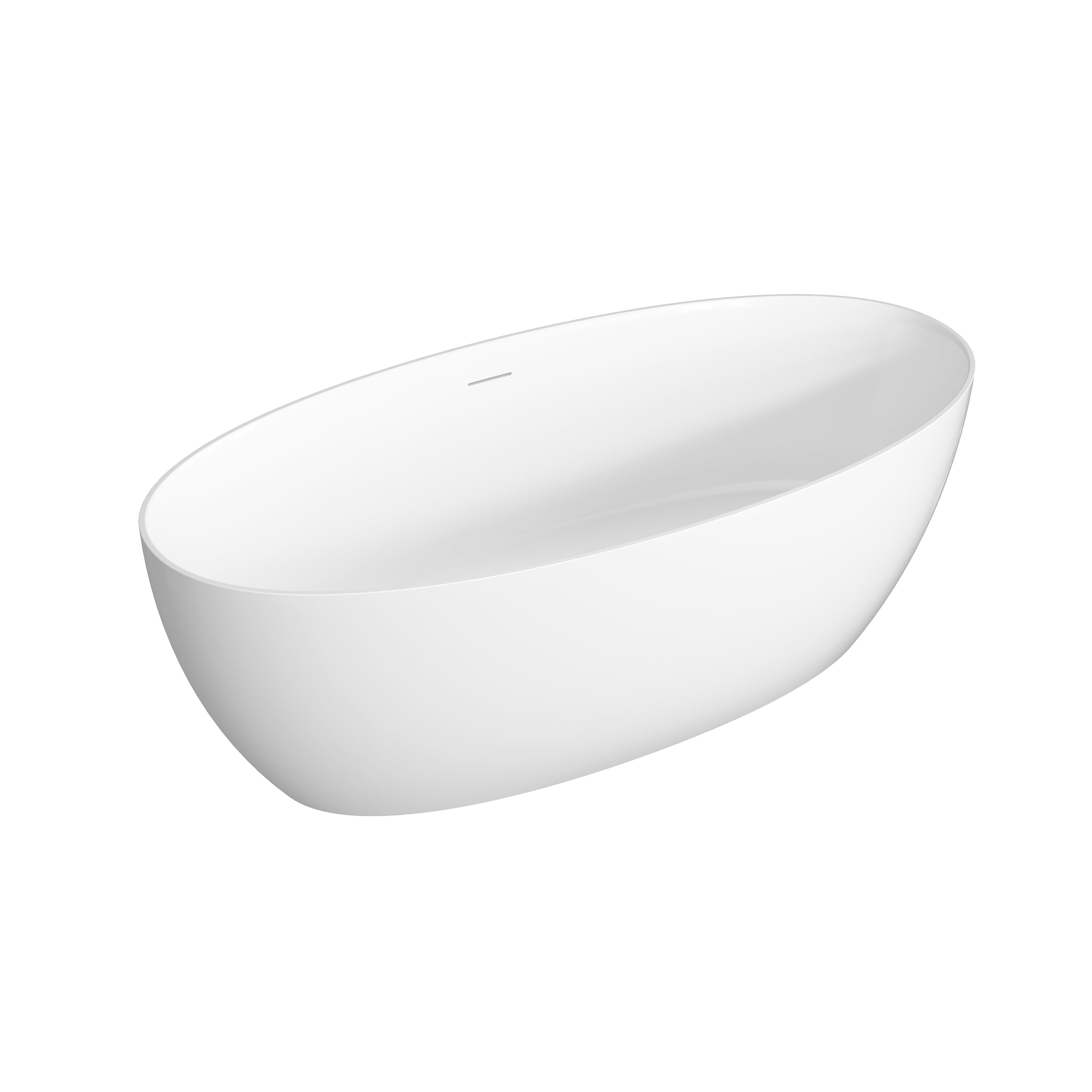 67" Matte White Solid Surface Bathtub with Drain & Integrated Slotted Overflow, 78 Gallons