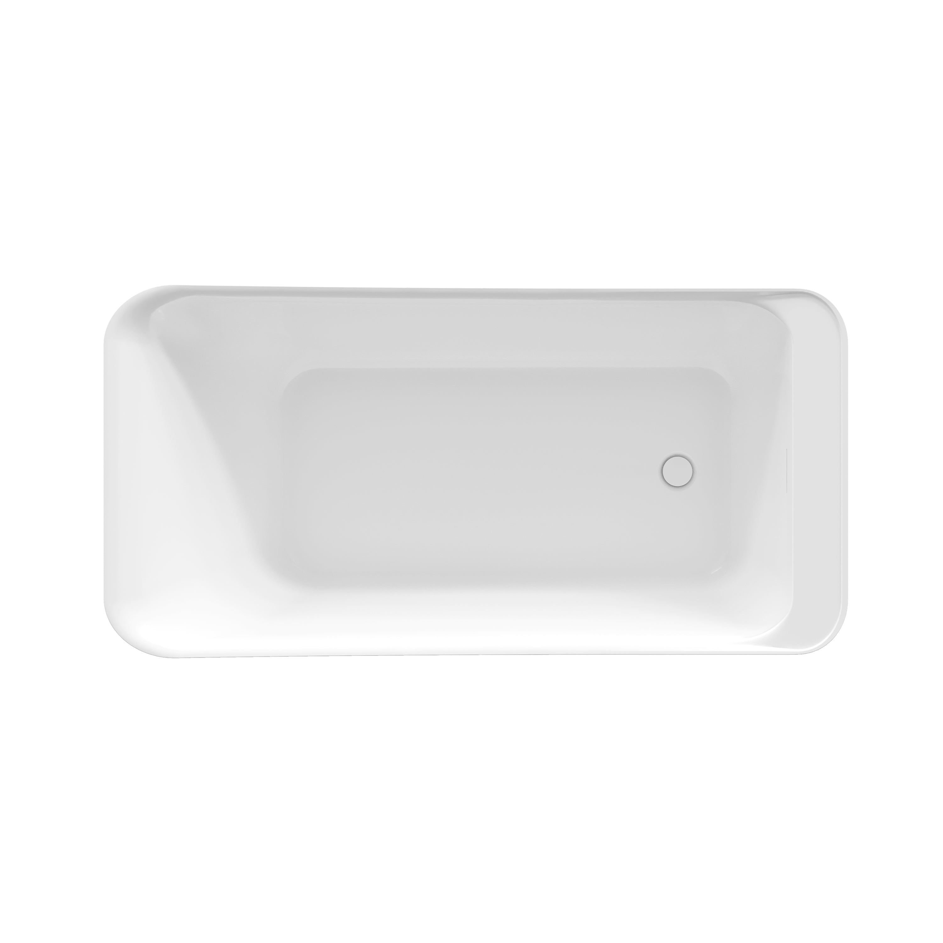 64" Freestanding Acrylic Soaking Bathtub with Ergonomic Design, Integrated Slotted Overflow & Pop-Up Drain