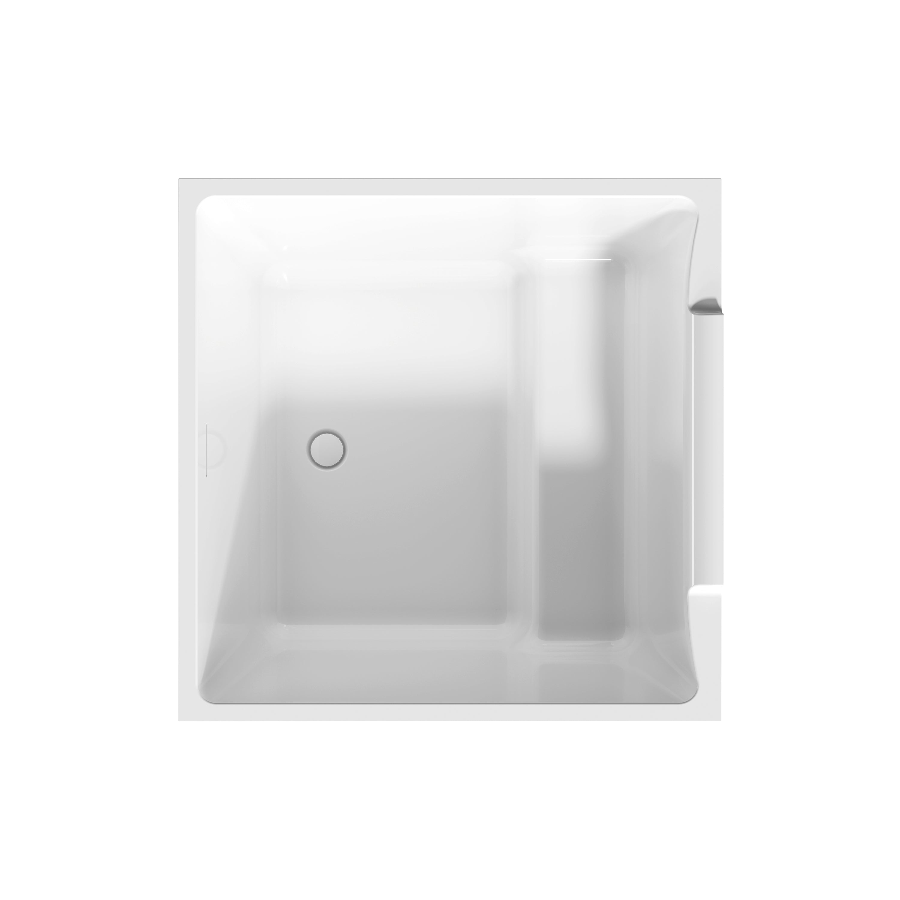 39 in. x 39 in. Acrylic Square Freestanding Soaking Bathtub with Groove Overflow and Pop-up Drainer, White