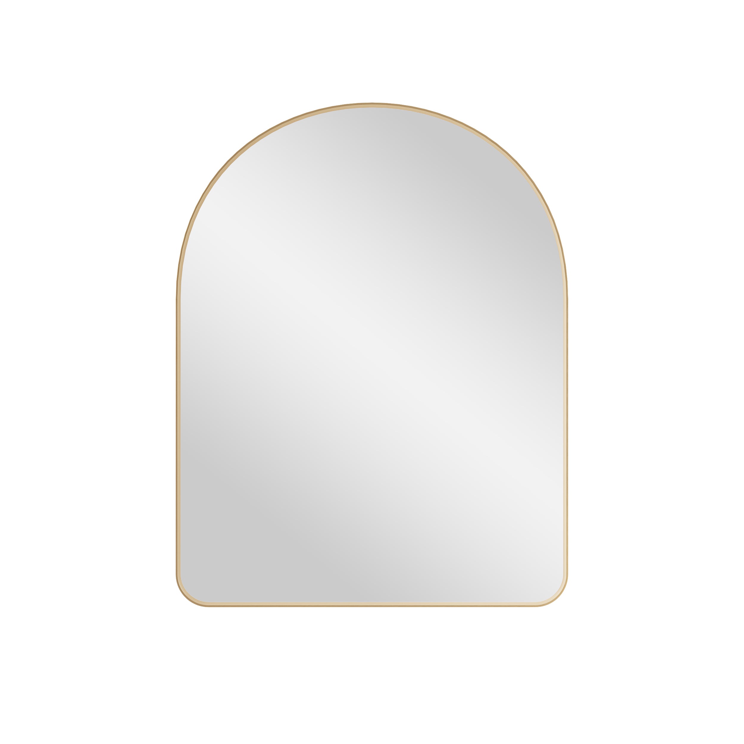 28 in. W x 36 in. H Arched Aluminum Framed Wall Bathroom Vanity Mirror in Brushed Gold