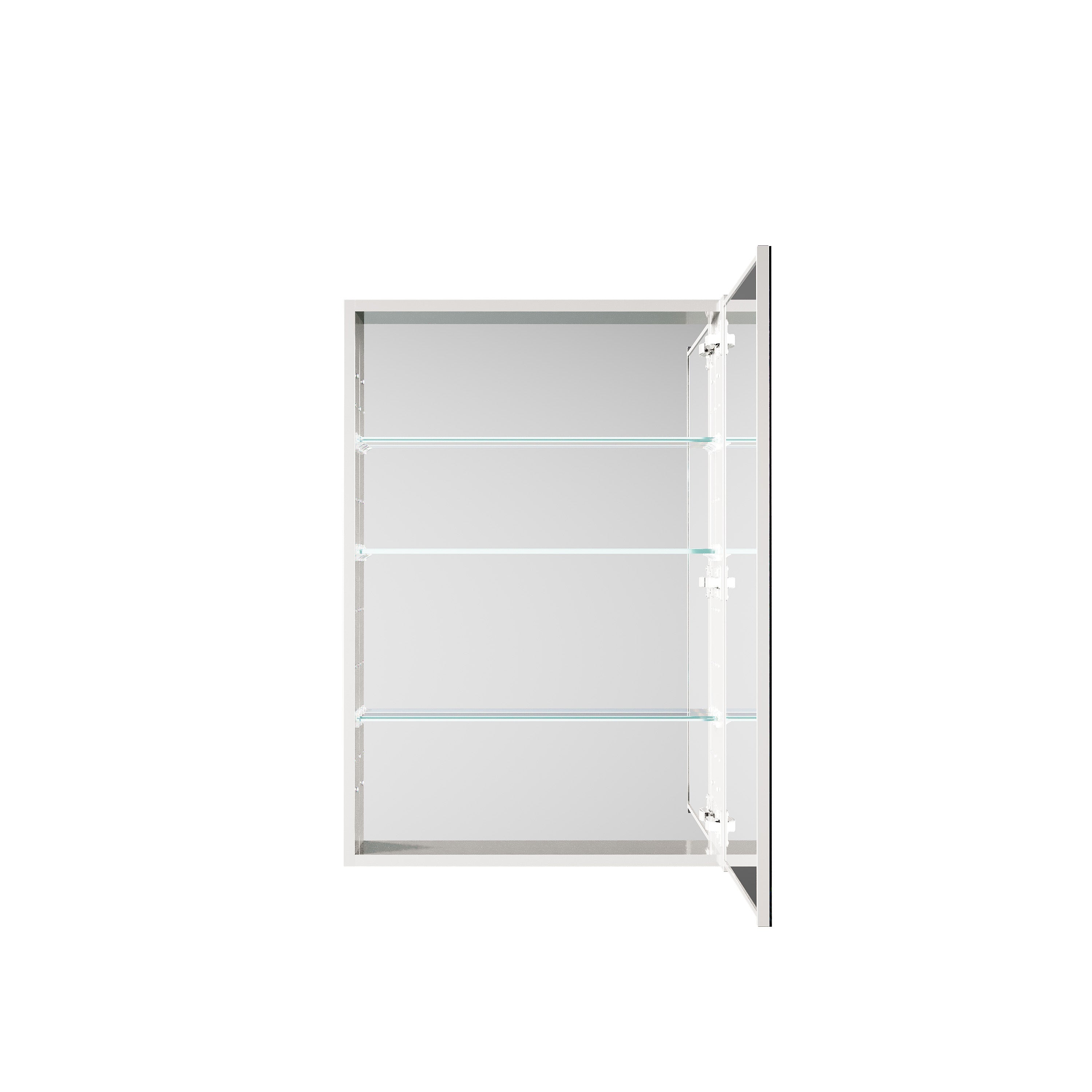 24 in. ×36 in. Copper-Free Tri-Views Mirror Medicine Cabinet, Recessed/Surface Mount and Right Swing Door