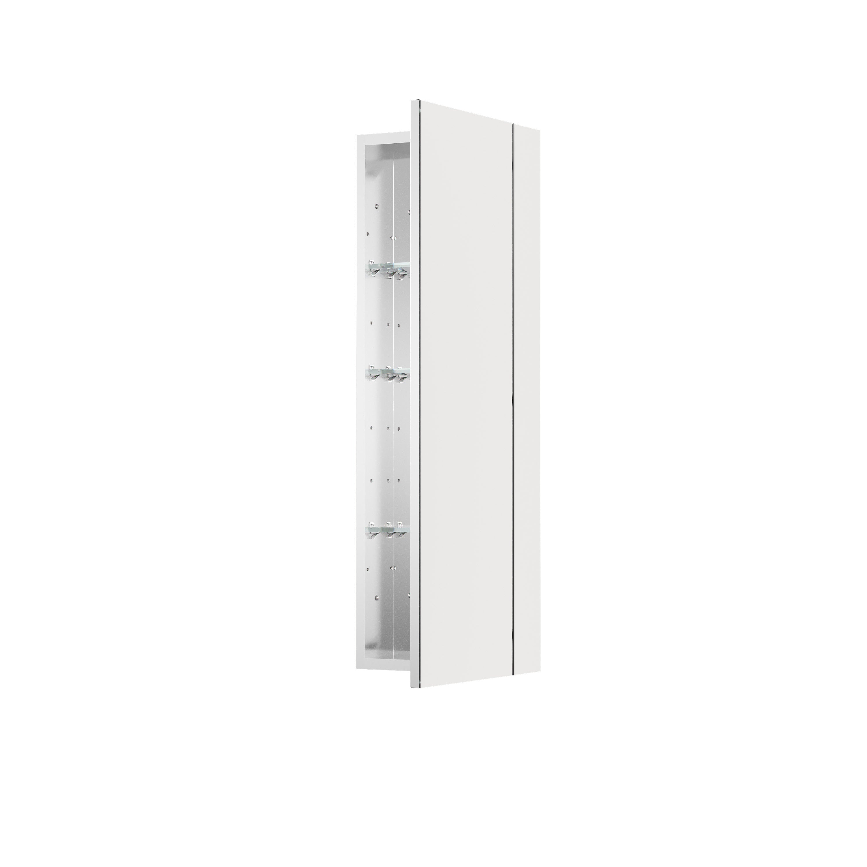 12 in. ×36 in. Copper-Free Tri-Views Mirror Medicine Cabinet, Recessed/Surface Mount and Right Swing Door