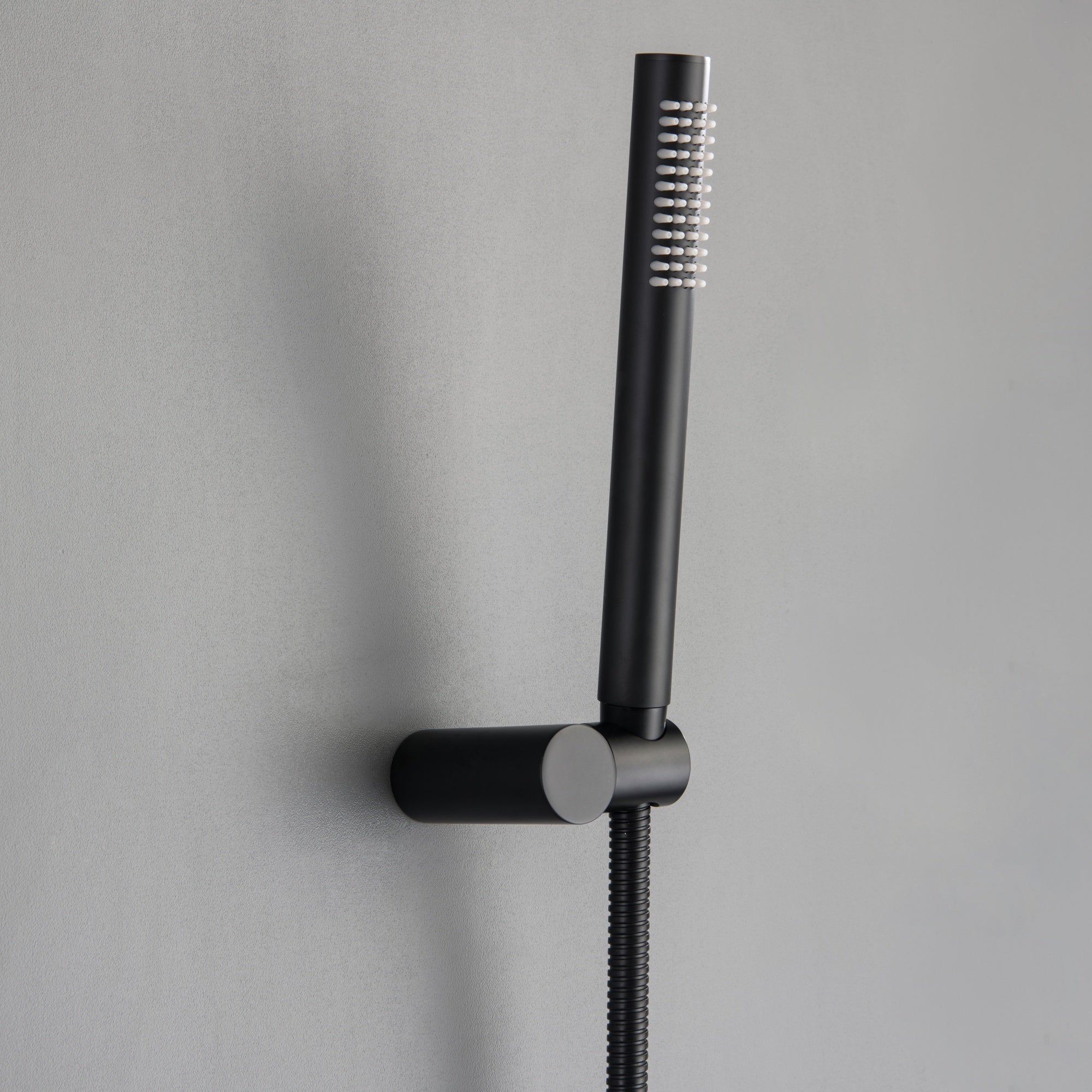 Matte Black Double Handle Two-function Concealed Round Shower System