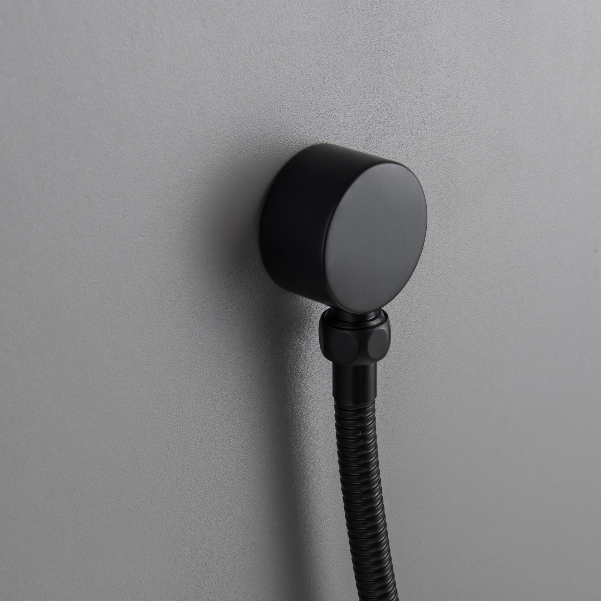 Matte Black Double Handle Two-function Concealed Round Shower System