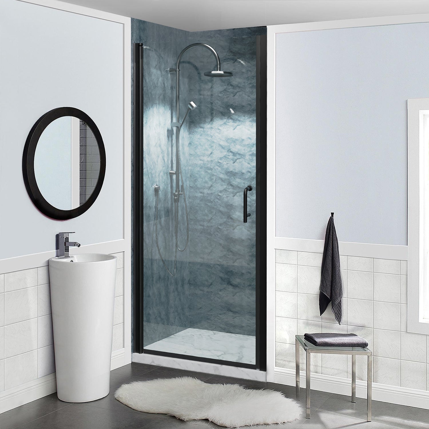 frosted glass shower door