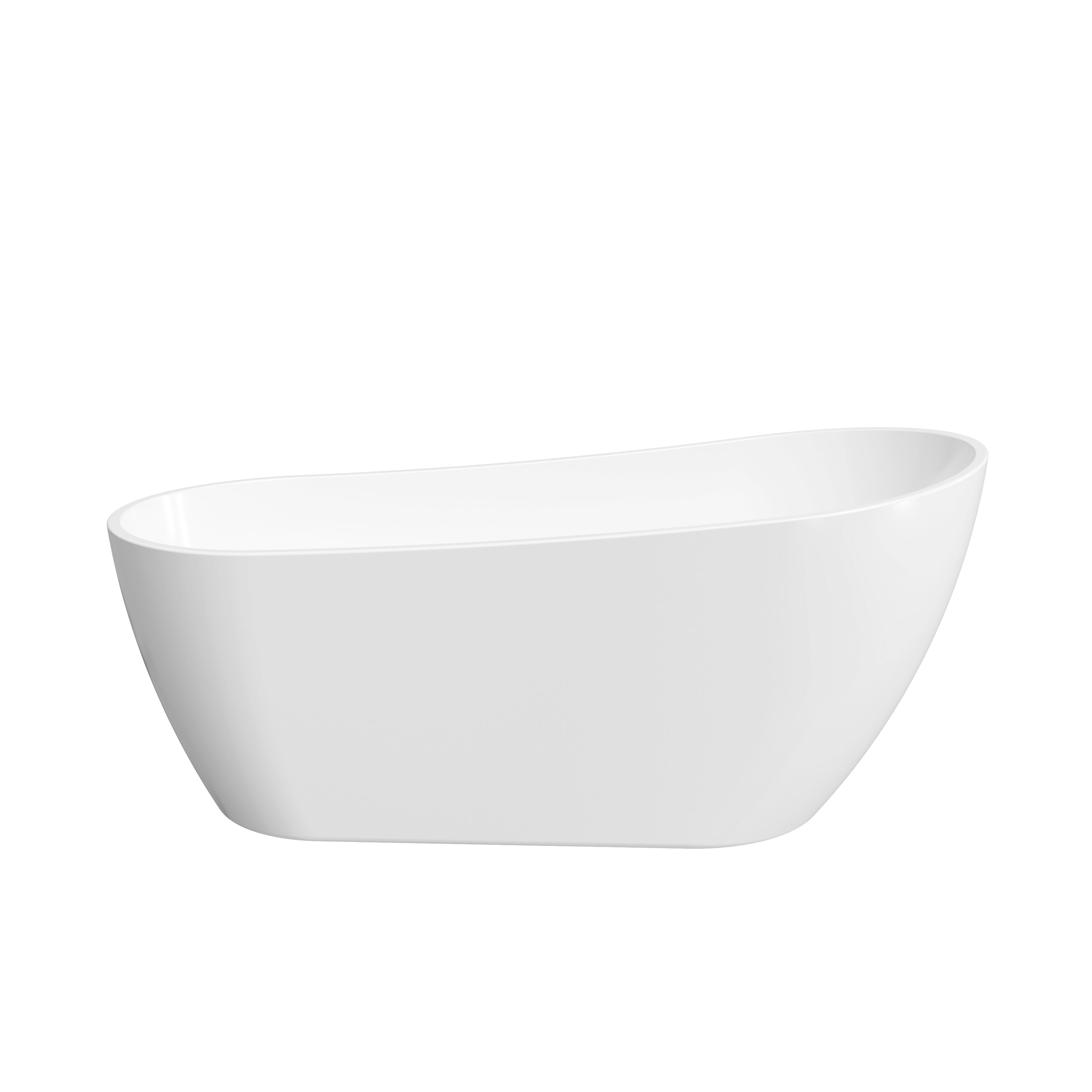 67" Freestanding Acrylic Bathtub with Slotted Overflow in Glossy White