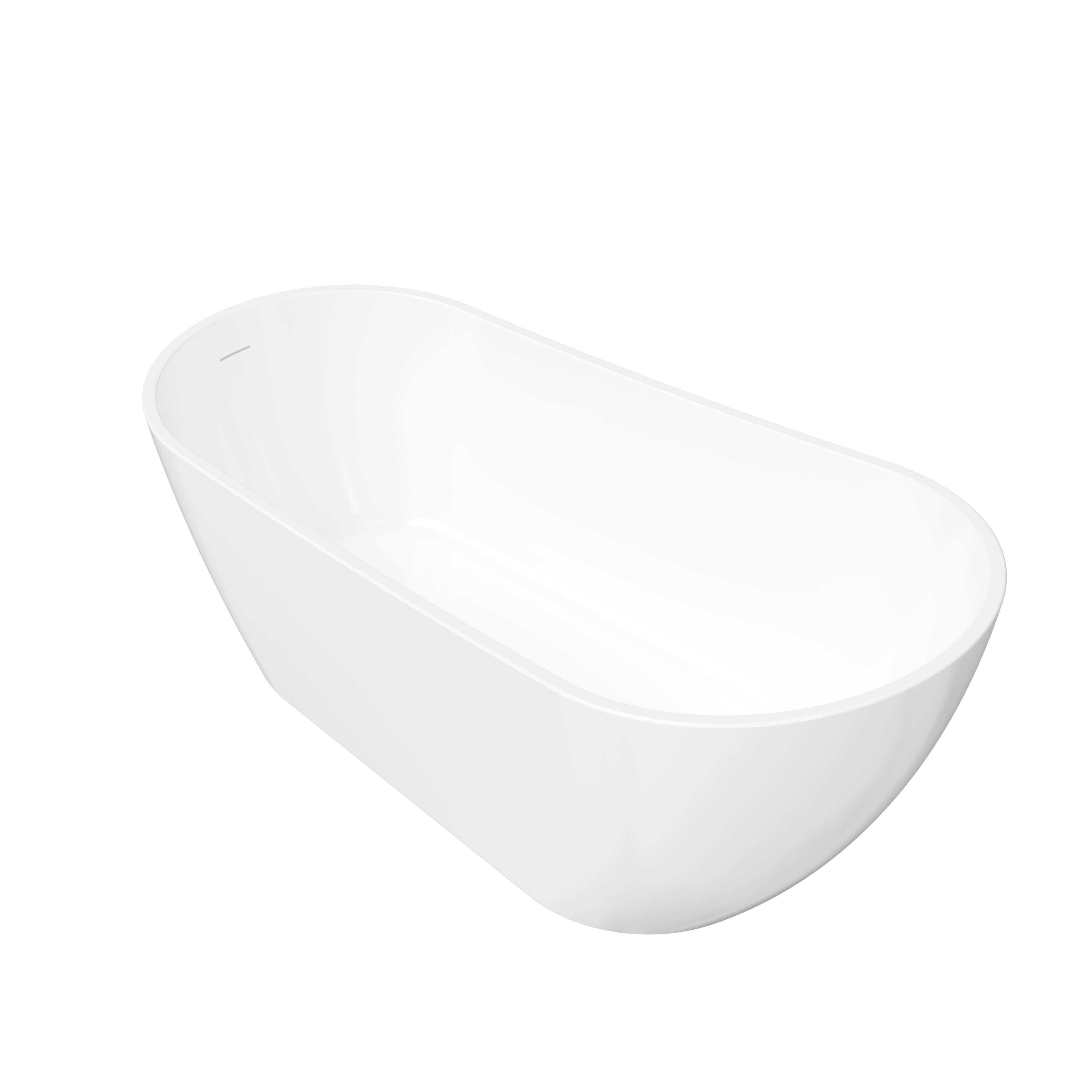 67" Freestanding Acrylic Bathtub with Slotted Overflow in Glossy White