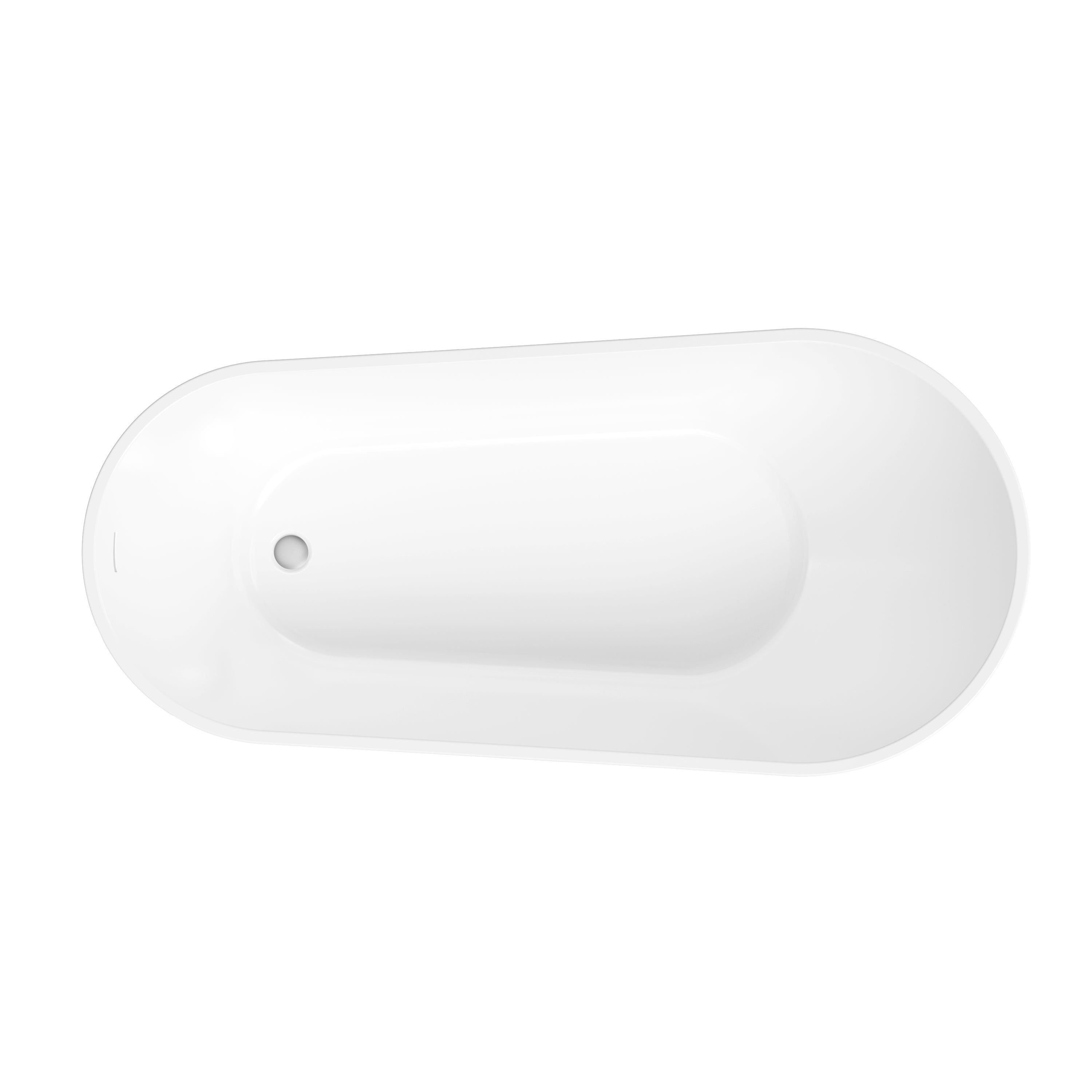 67" Freestanding Acrylic Bathtub with Slotted Overflow in Glossy White