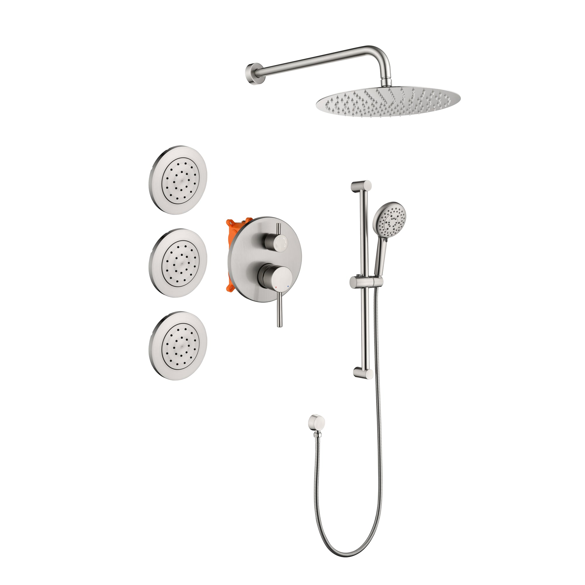 12 inch Shower Faucet Set  with Lever Single Handles and 3 Jets