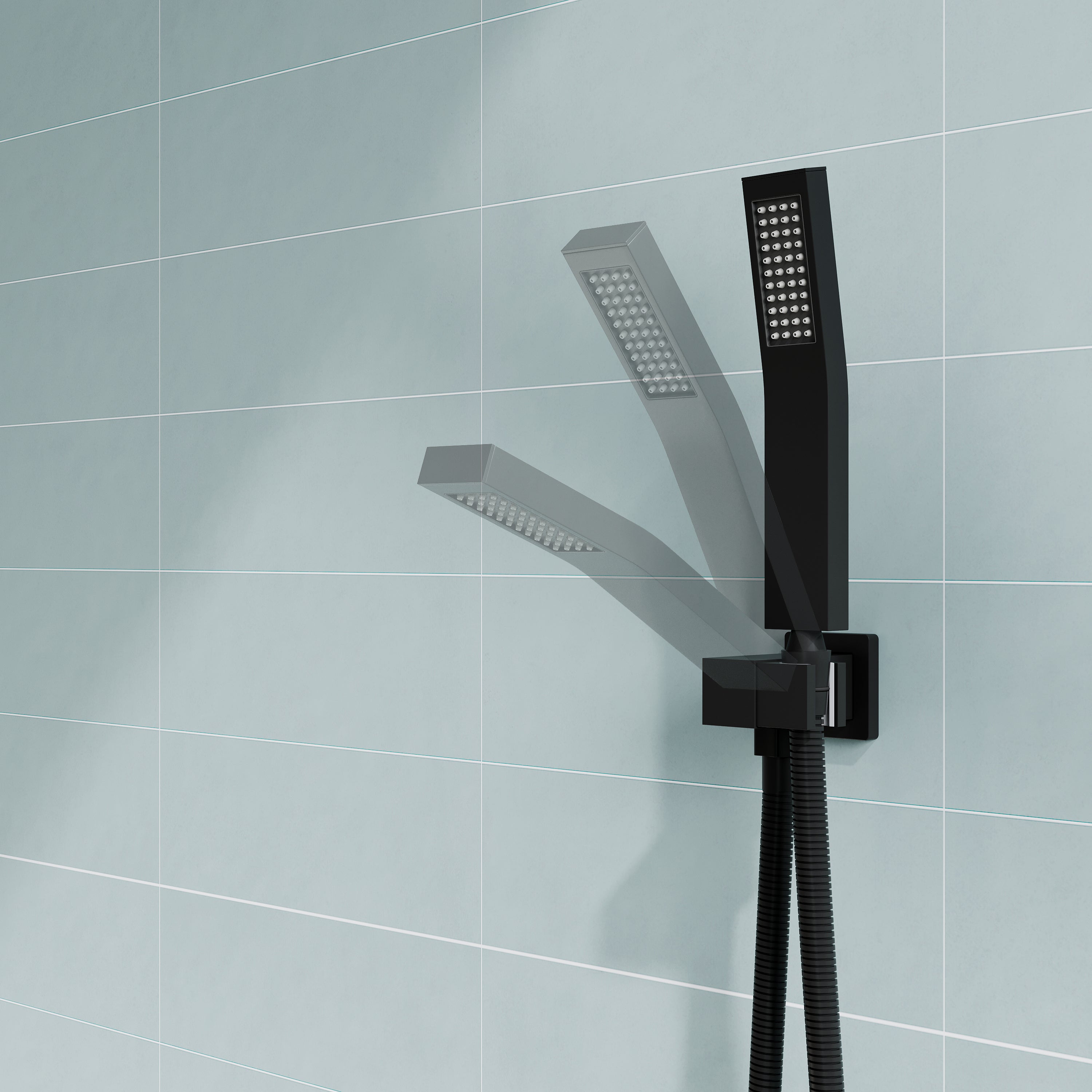10 inch Single Handle High Pressure Tub and Shower Faucet with Hand Shower in Matte Black