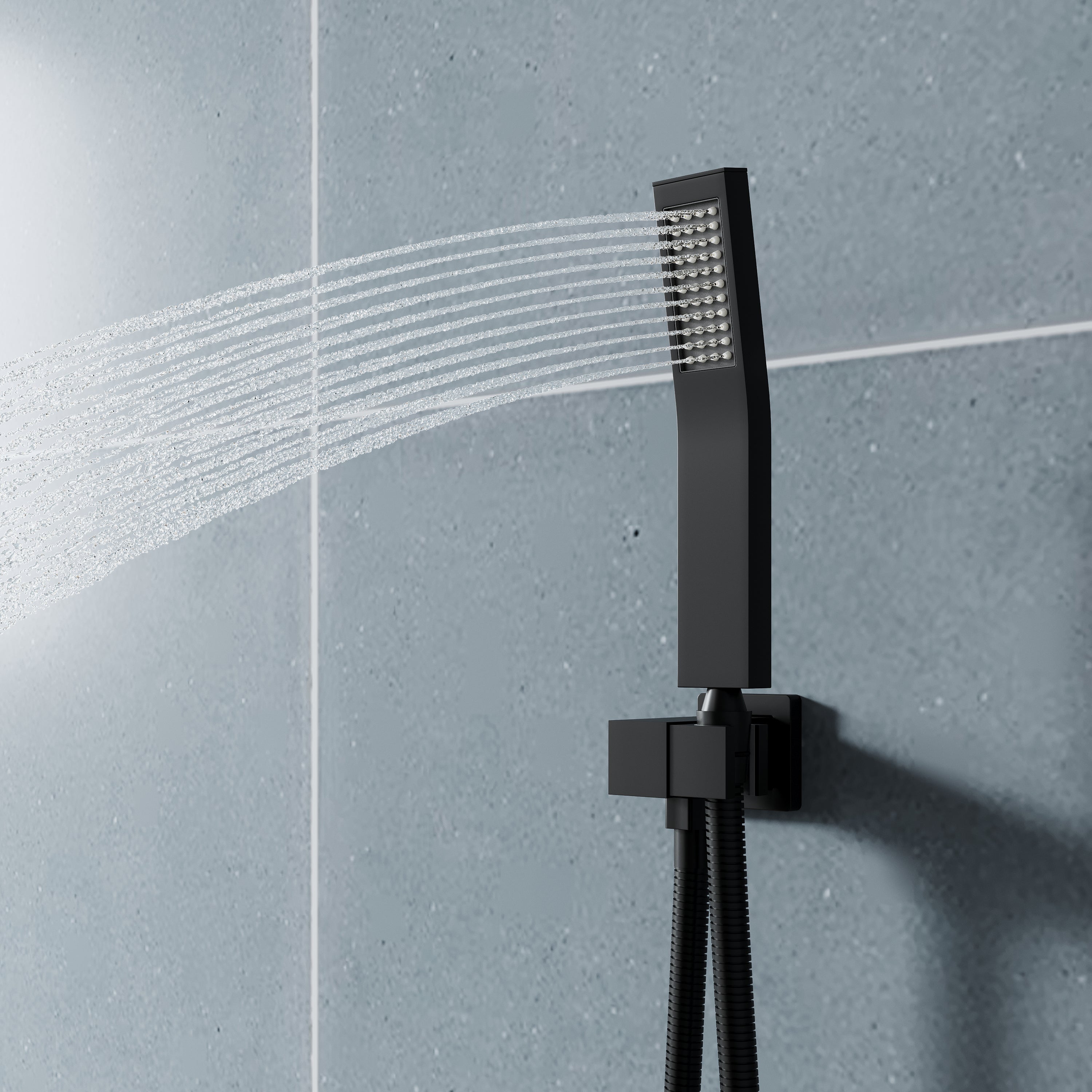 12-in Rain Shower Head Wall Mount Dual Head Built-In DT Shower System with 2-way Diverter Valve Included