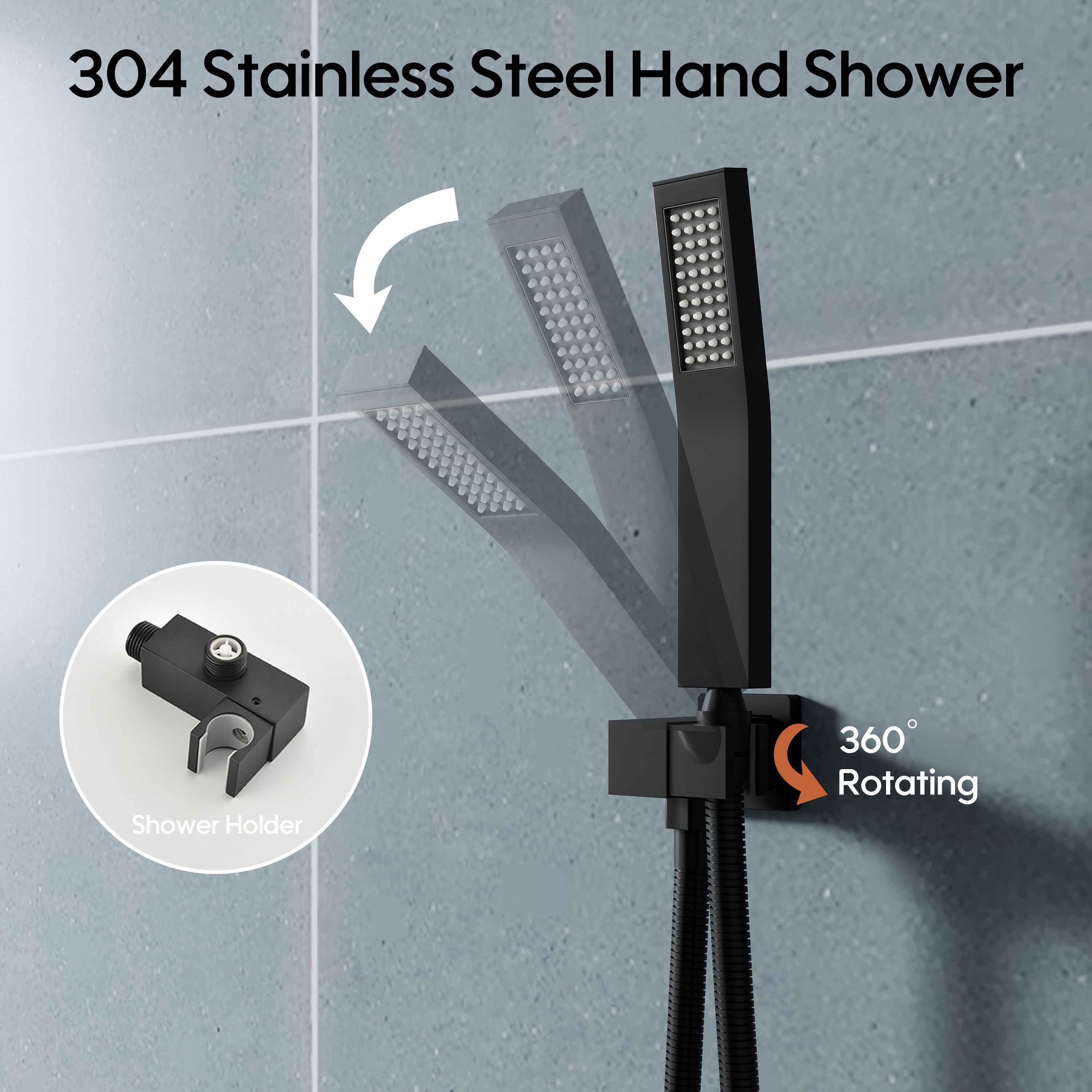 12-in Rain Shower Head Wall Mount Dual Head Built-In DT Shower System with 2-way Diverter Valve Included