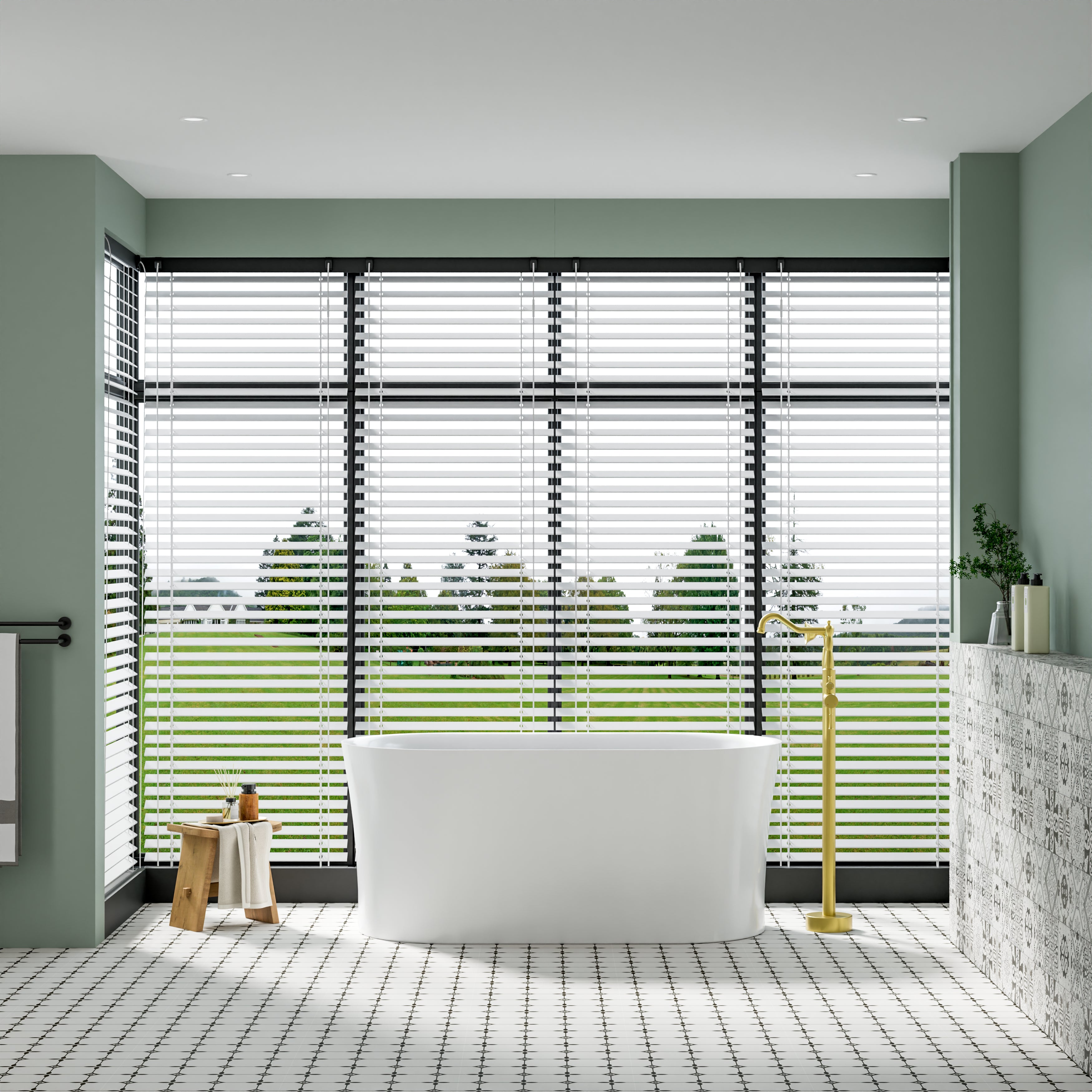 59" Acrylic Freestanding Soaking Bathtub in White with Overflow and Drain