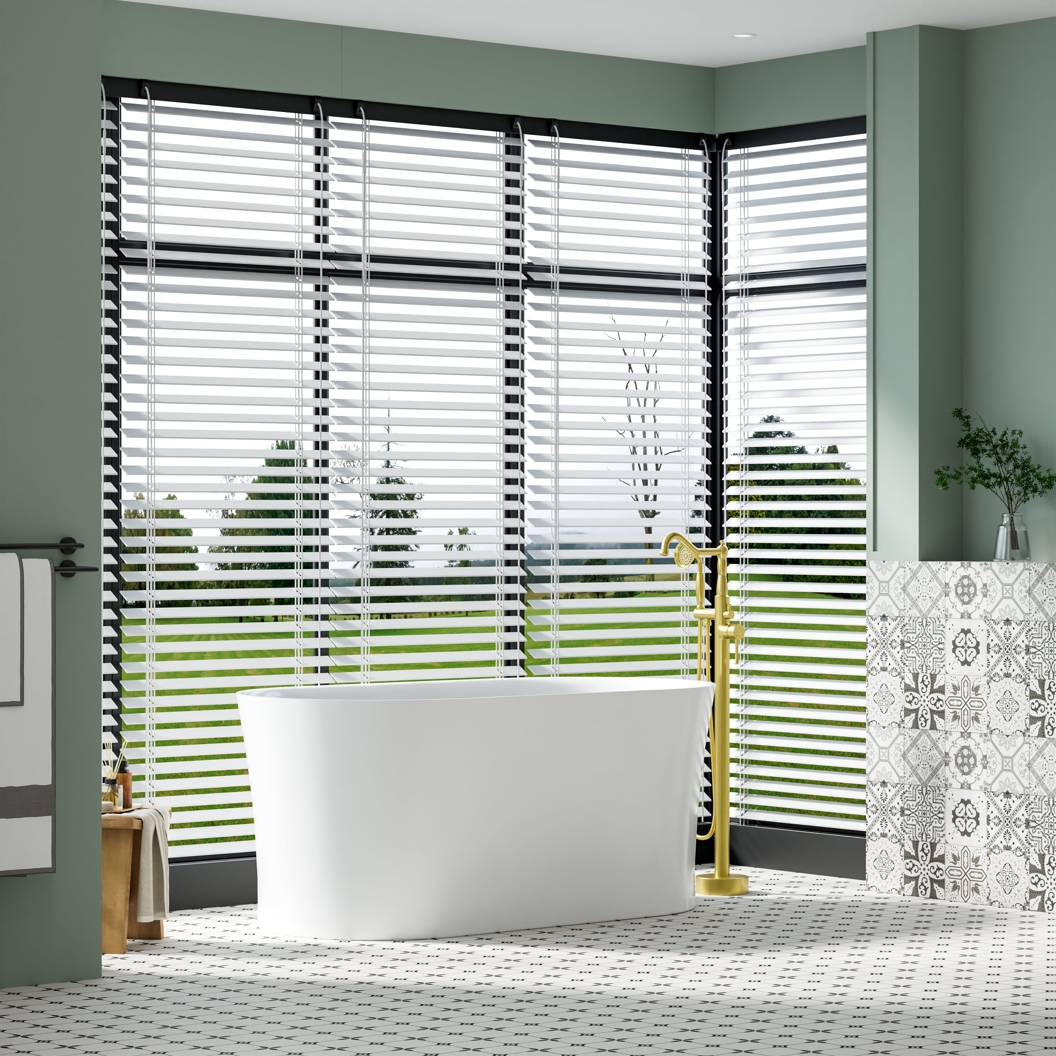 59" Acrylic Freestanding Soaking Bathtub in White with Overflow and Drain