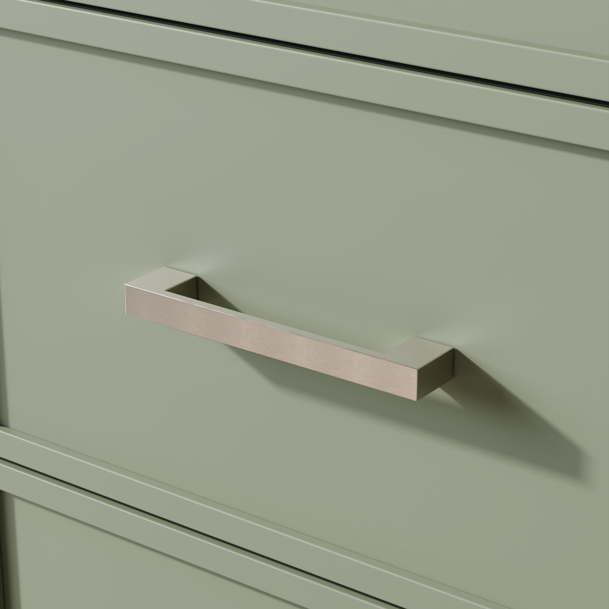 36 Inch Freestanding Solid Wood Bathroom Vanity with Fluted Molding, Pure White Quartz Countertop, SAGE GREEN