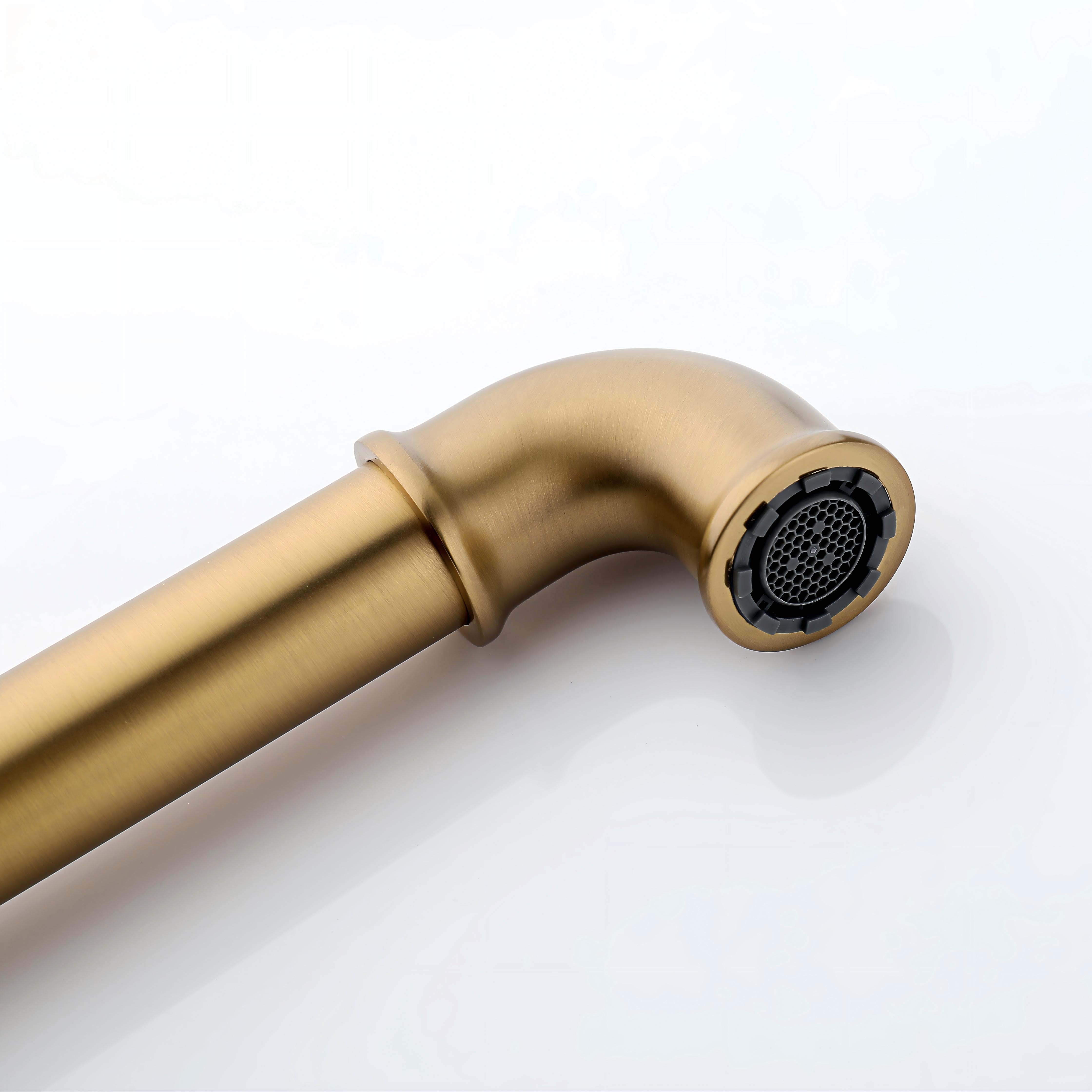 Wall-Mounted Single Handle Industrial Sink Faucet, Brushed gold