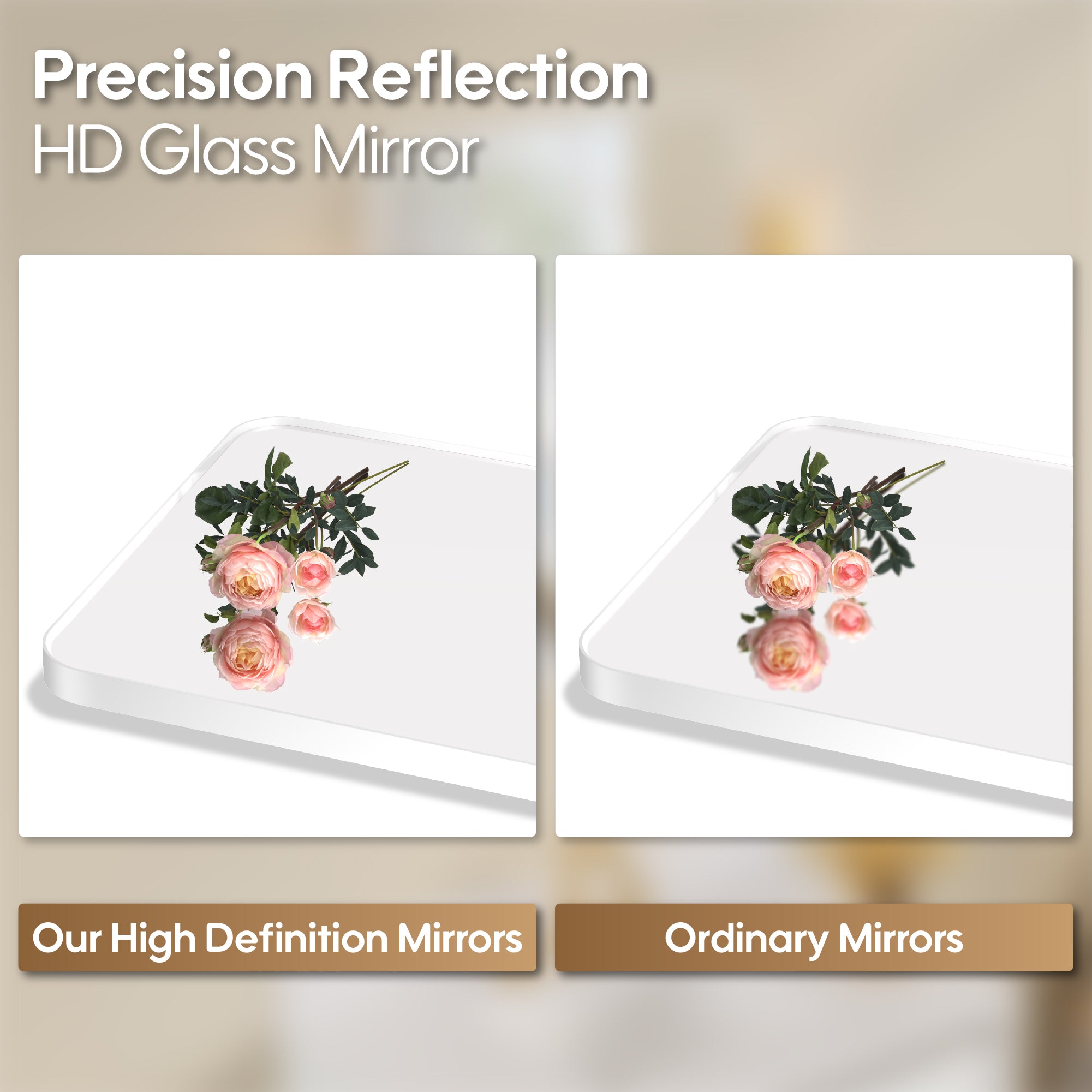 24-in W x 32-in H White Rectangular Framed Bathroom Vanity Mirror