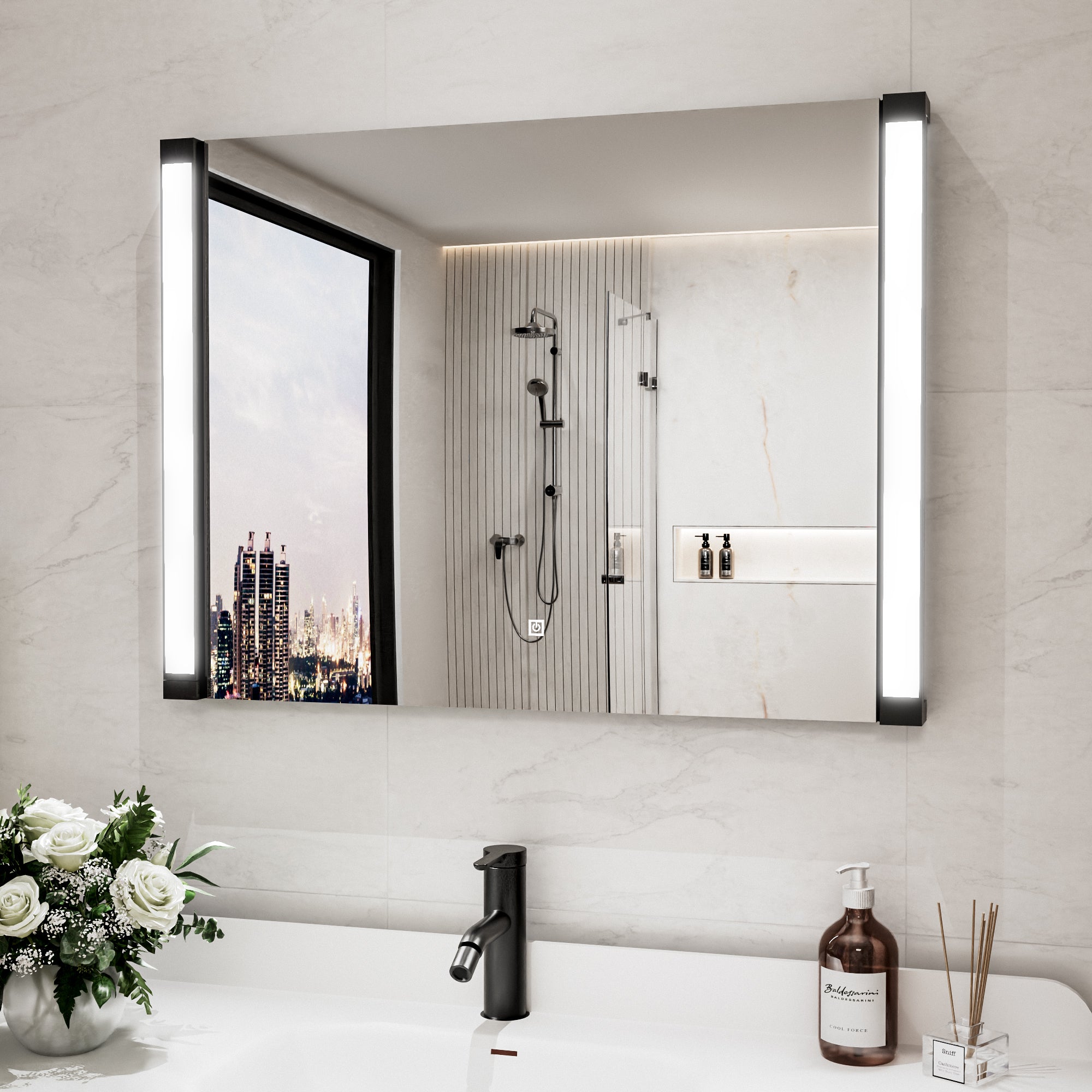 32 In. X 24 In. LED Bathroom Mirror With 270 Degrees Swivel Function, Dimmable Lighting & Memory Function